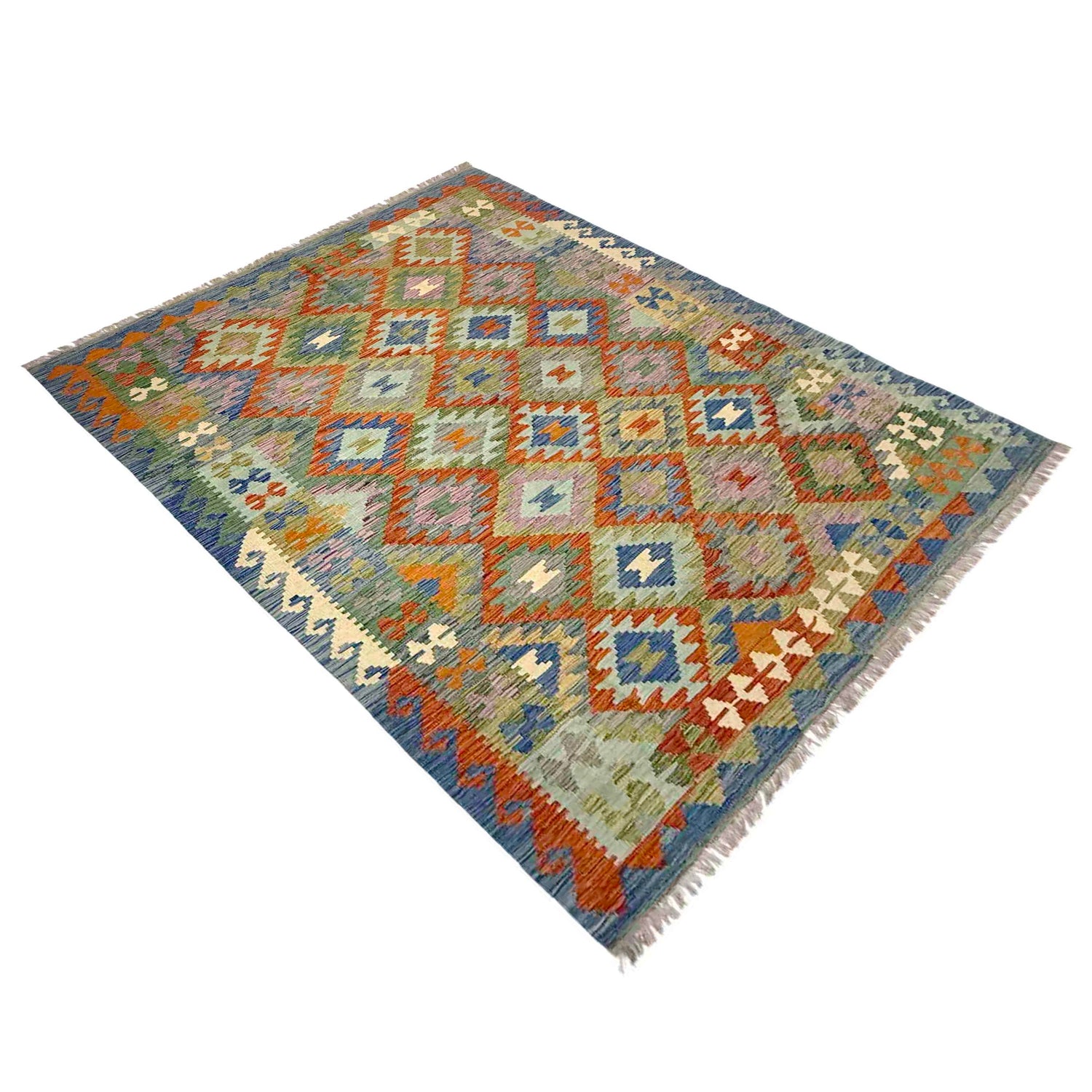 Handmade Vegetable Kilim 5' 8" x 7' 11" (ft) - No. Y39481