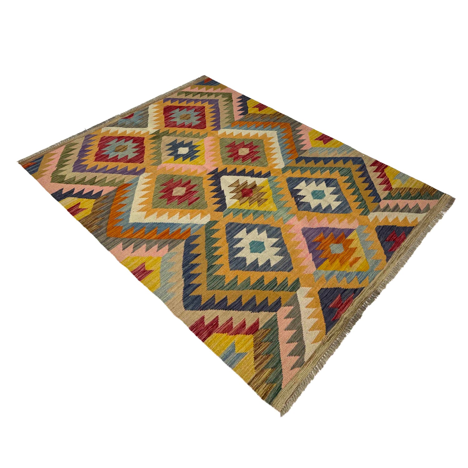 Handmade Vegetable Kilim 4' 1" x 6' 0" (ft) - No. Y39482