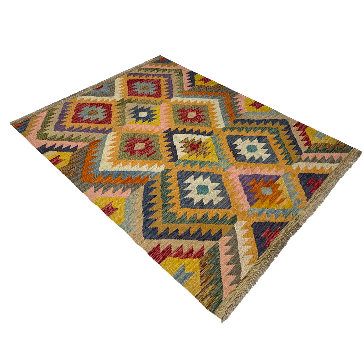 Handmade Vegetable Kilim 4' 1" x 6' 0" (ft) - No. Y39482