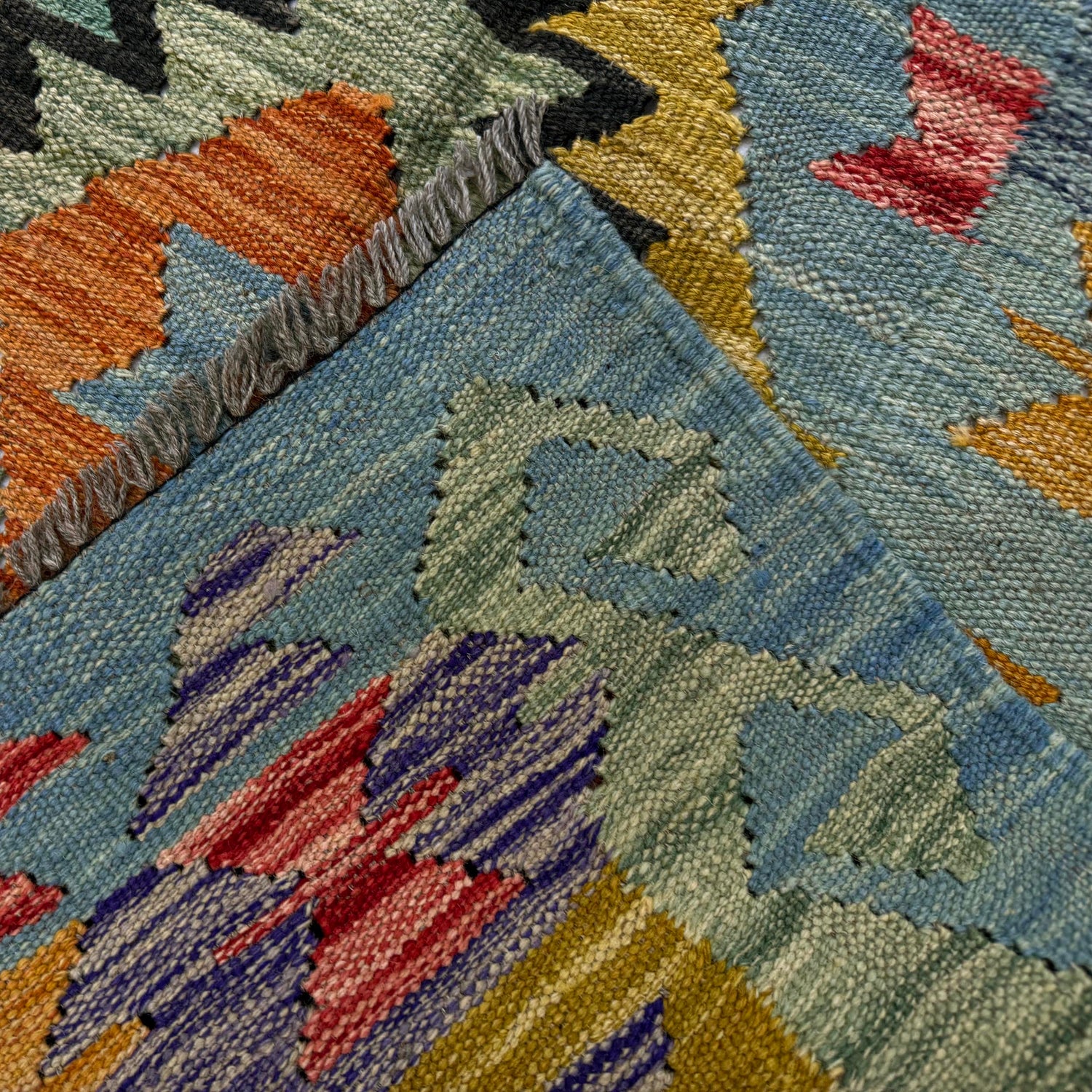 Handmade Vegetable Kelim 4' 4" x 6' 8" (ft) - No. Y39483