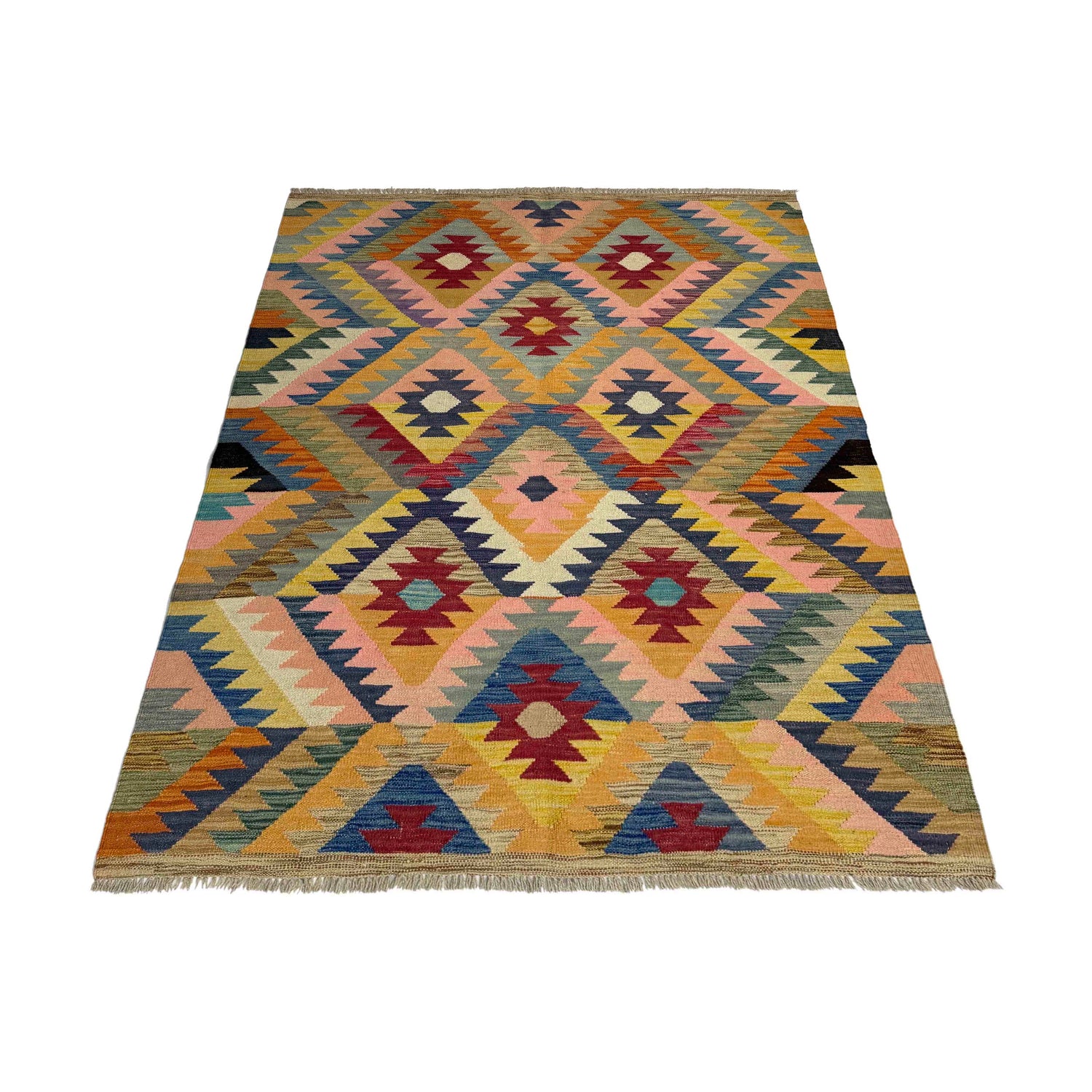 Handmade Vegetable Kelim 4' 3" x 6' 0" (ft) - No. Y39485