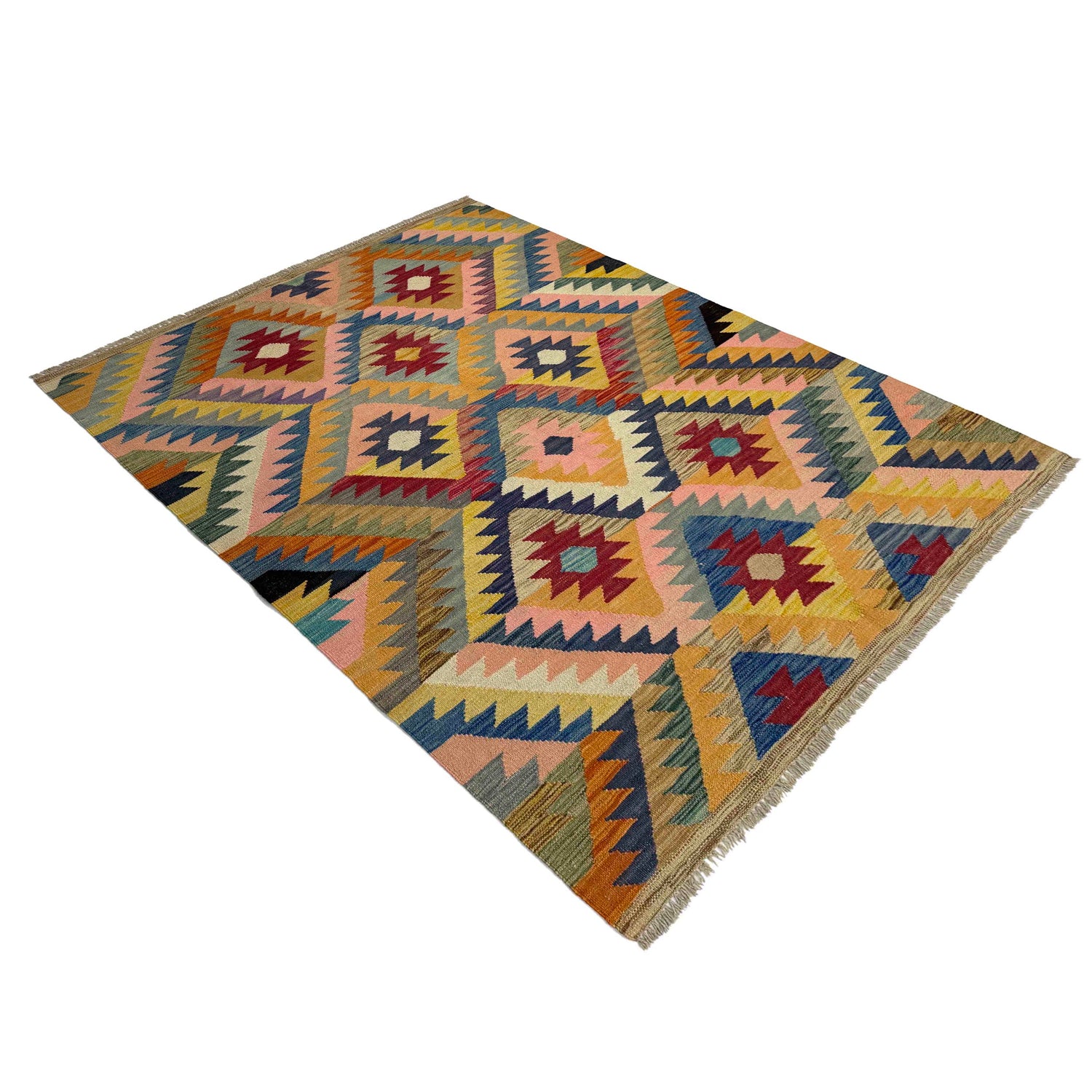 Handmade Vegetable Kelim 4' 3" x 6' 0" (ft) - No. Y39485