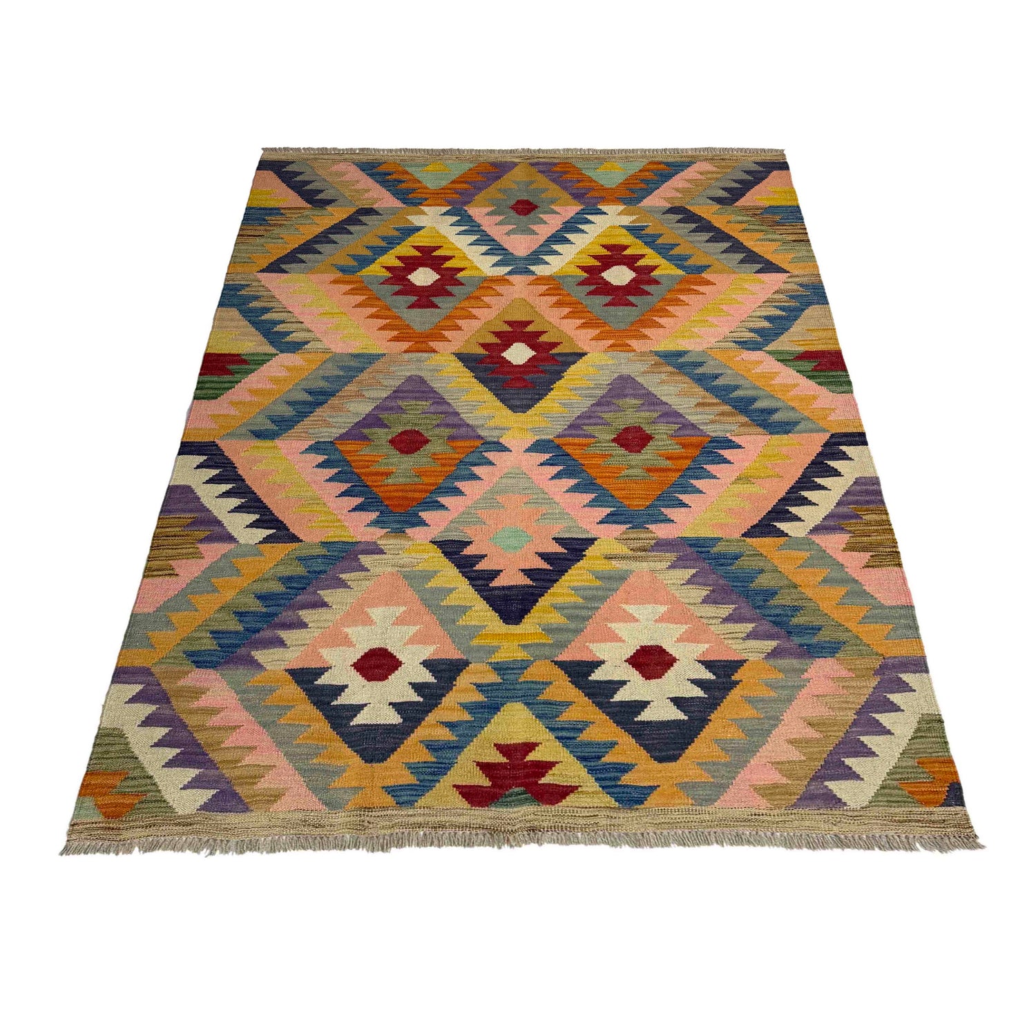 Handmade Vegetable Kilim 4' 3" x 5' 11" (ft) - No. Y39486
