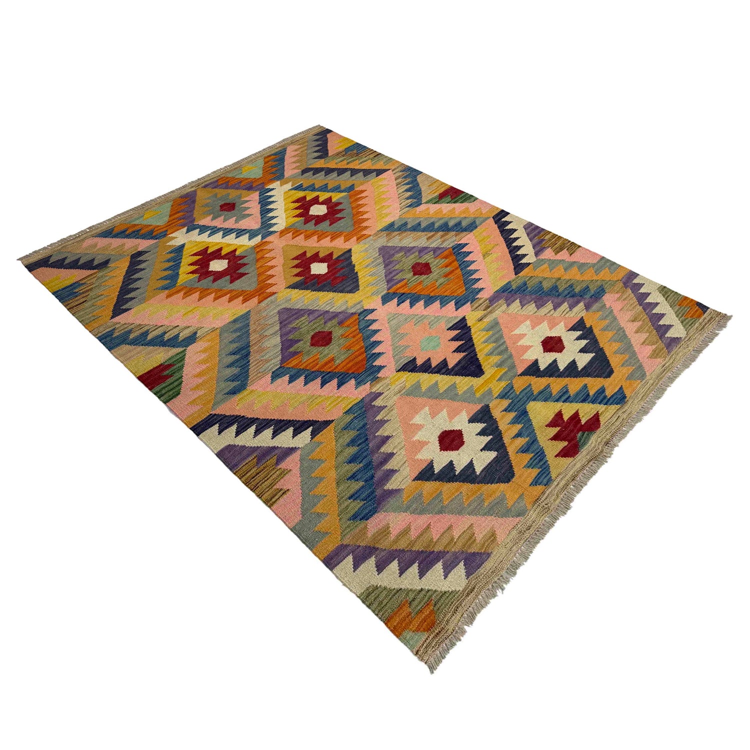 Handmade Vegetable Kilim 4' 3" x 5' 11" (ft) - No. Y39486