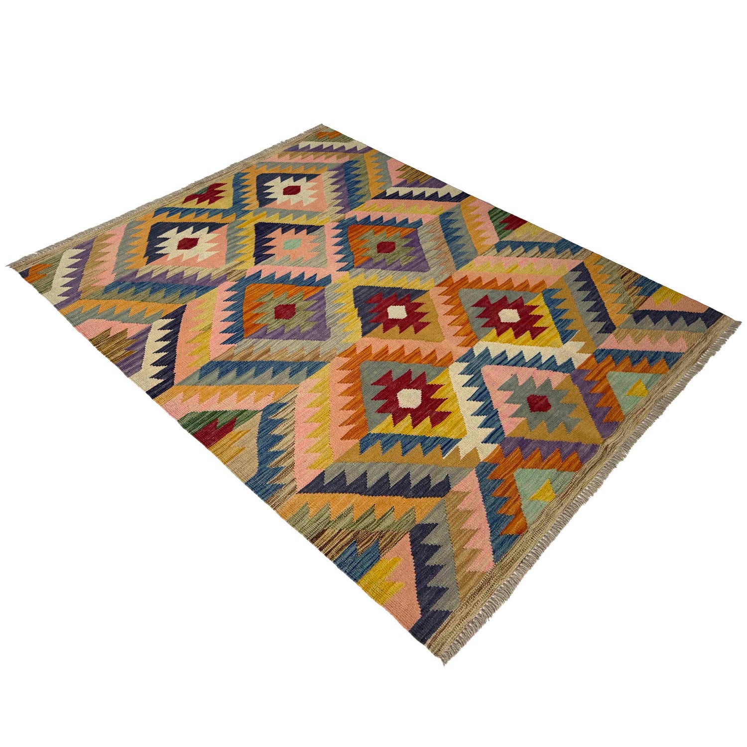 Handmade Vegetable Kilim 4' 3" x 5' 11" (ft) - No. Y39486