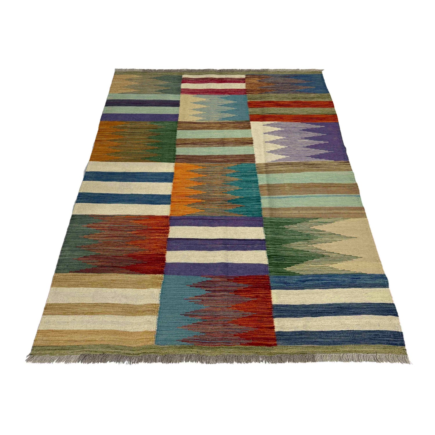 Handmade Vegetable Kelim 4' 0" x 6' 0" (ft) - No. Y39487