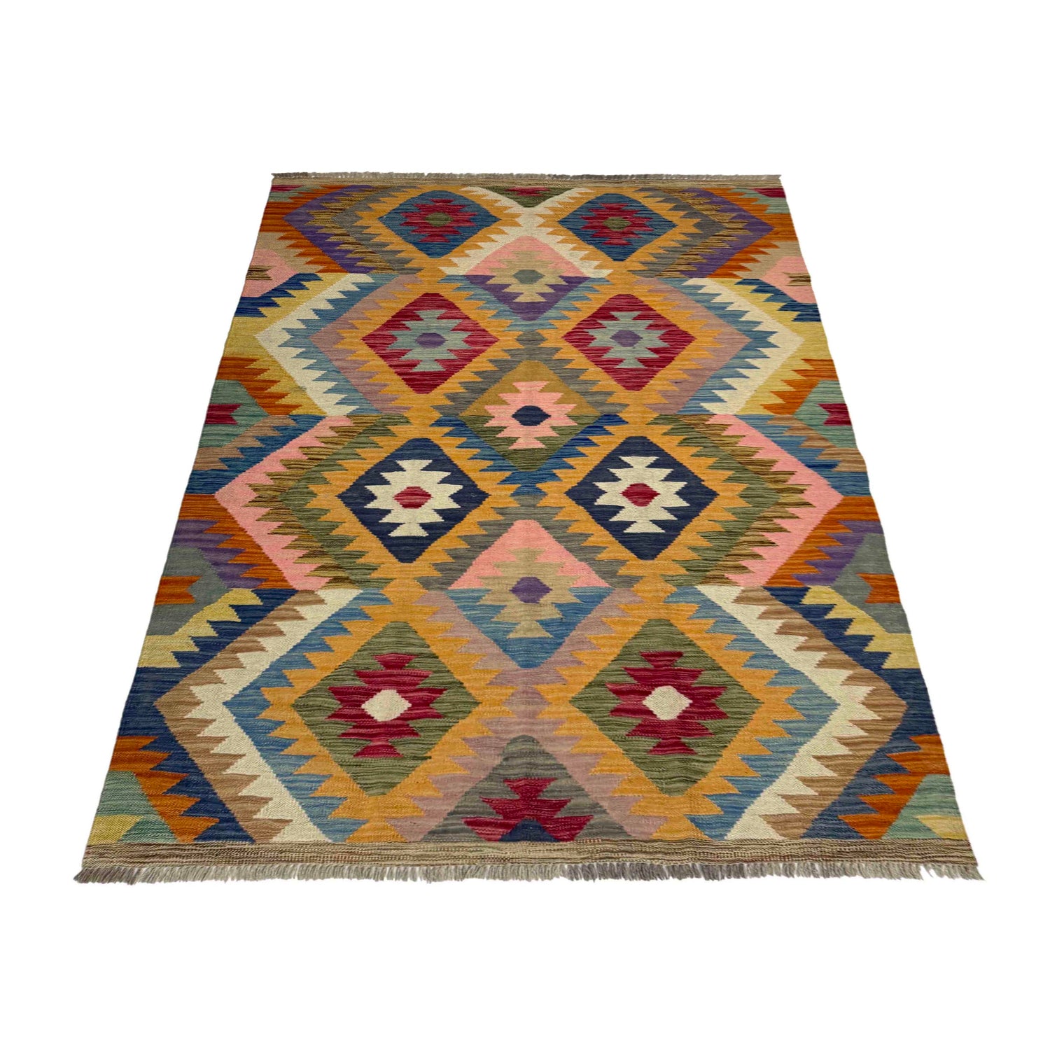 Handmade Vegetable Kilim 4' 2" x 6' 0" (ft) - No. Y39493