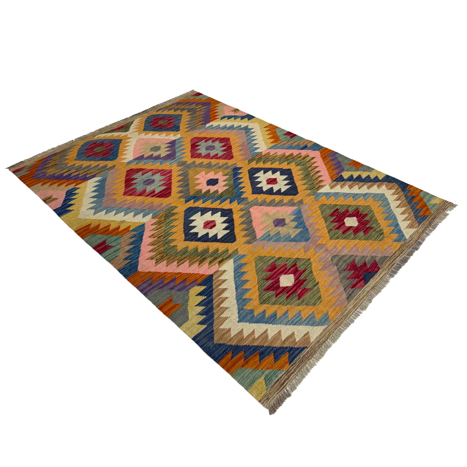 Handmade Vegetable Kilim 4' 2" x 6' 0" (ft) - No. Y39493