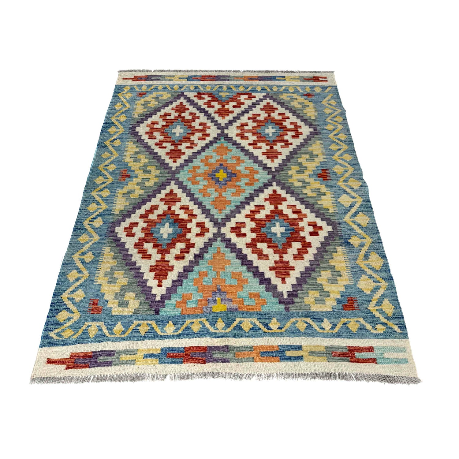Handmade Vegetable Kilim 4' 3" x 5' 9" (ft) - No. Y39494