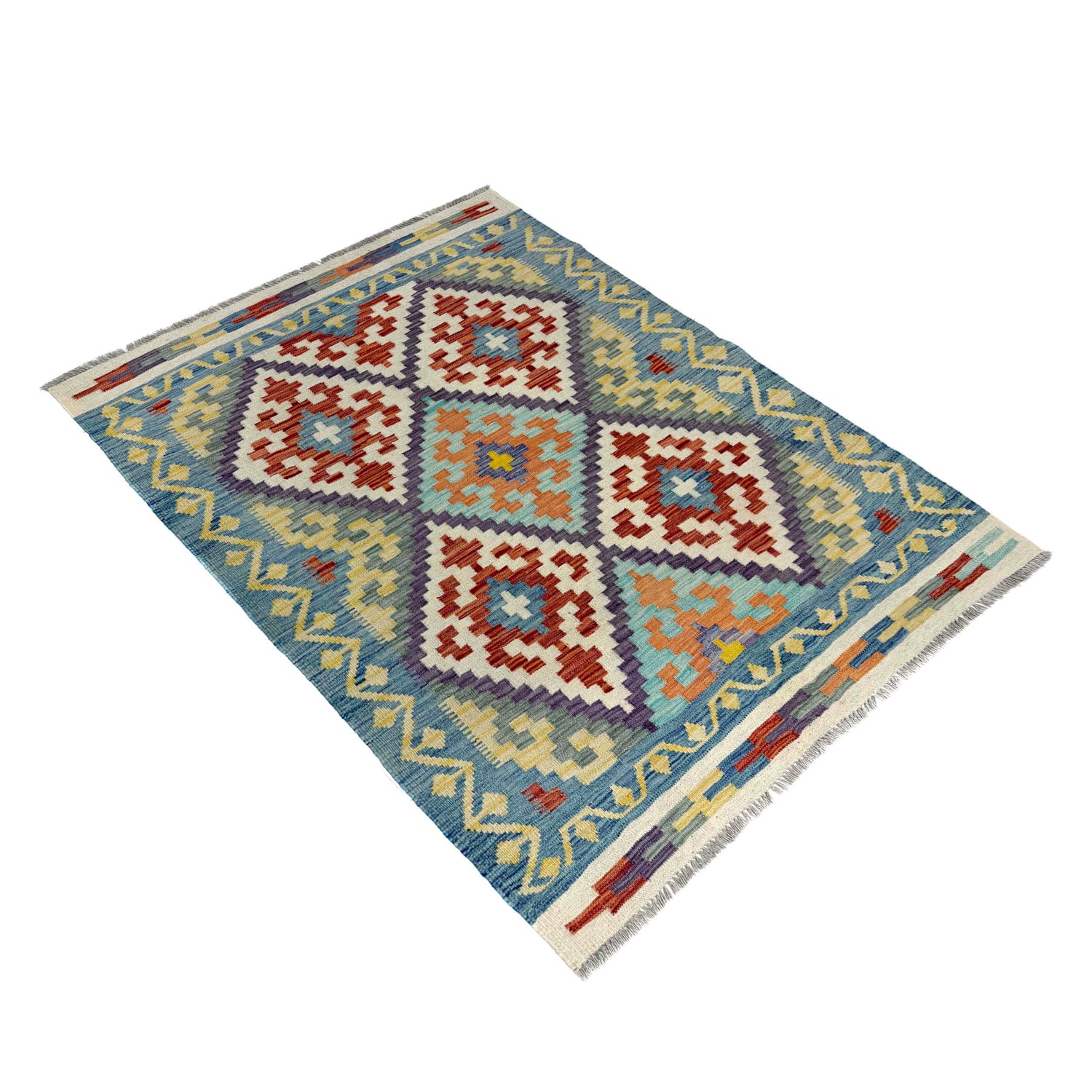 Handmade Vegetable Kilim 4' 3" x 5' 9" (ft) - No. Y39494