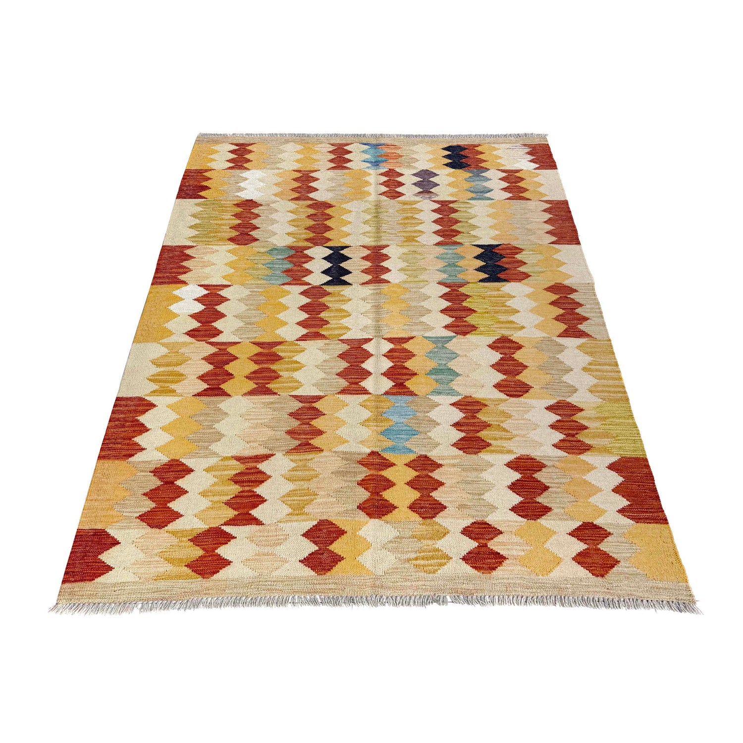 Handmade Vegetable Kilim 4' 2" x 5' 10" (ft) - No. Y39496