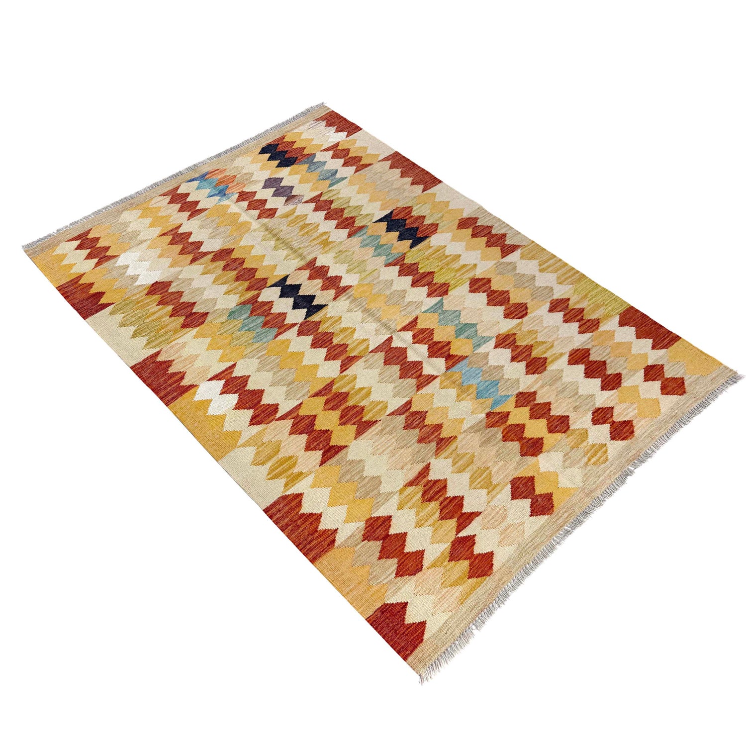 Handmade Vegetable Kilim 4' 2" x 5' 10" (ft) - No. Y39496