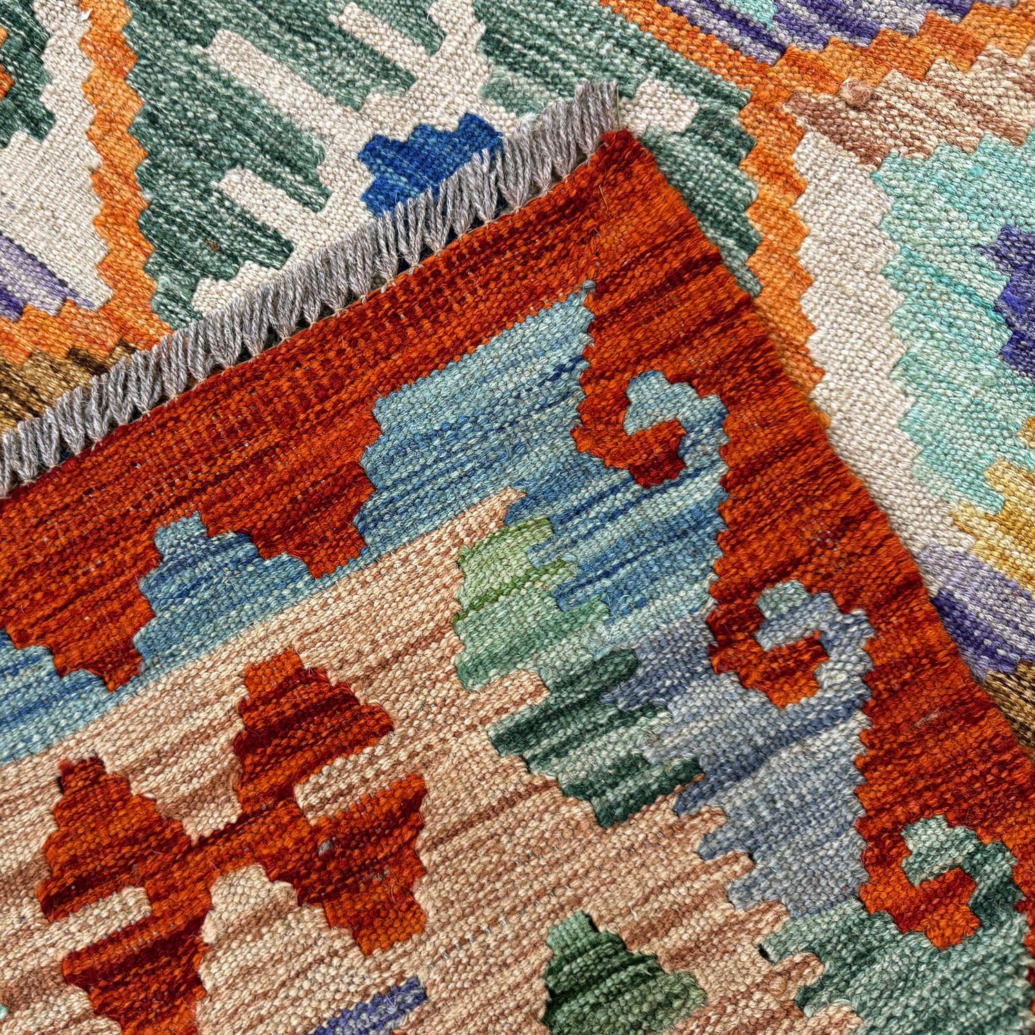 Handmade Vegetable Kilim 4' 1" x 5' 6" (ft) - No. Y39497
