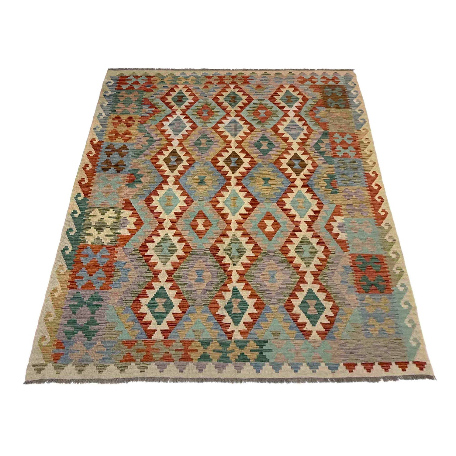 Handmade Vegetable Kelim 5' 10" x 8' 1" (ft) - No. Y39499