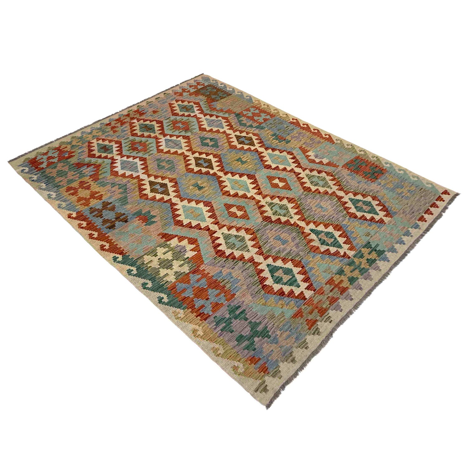 Handmade Vegetable Kelim 5' 10" x 8' 1" (ft) - No. Y39499
