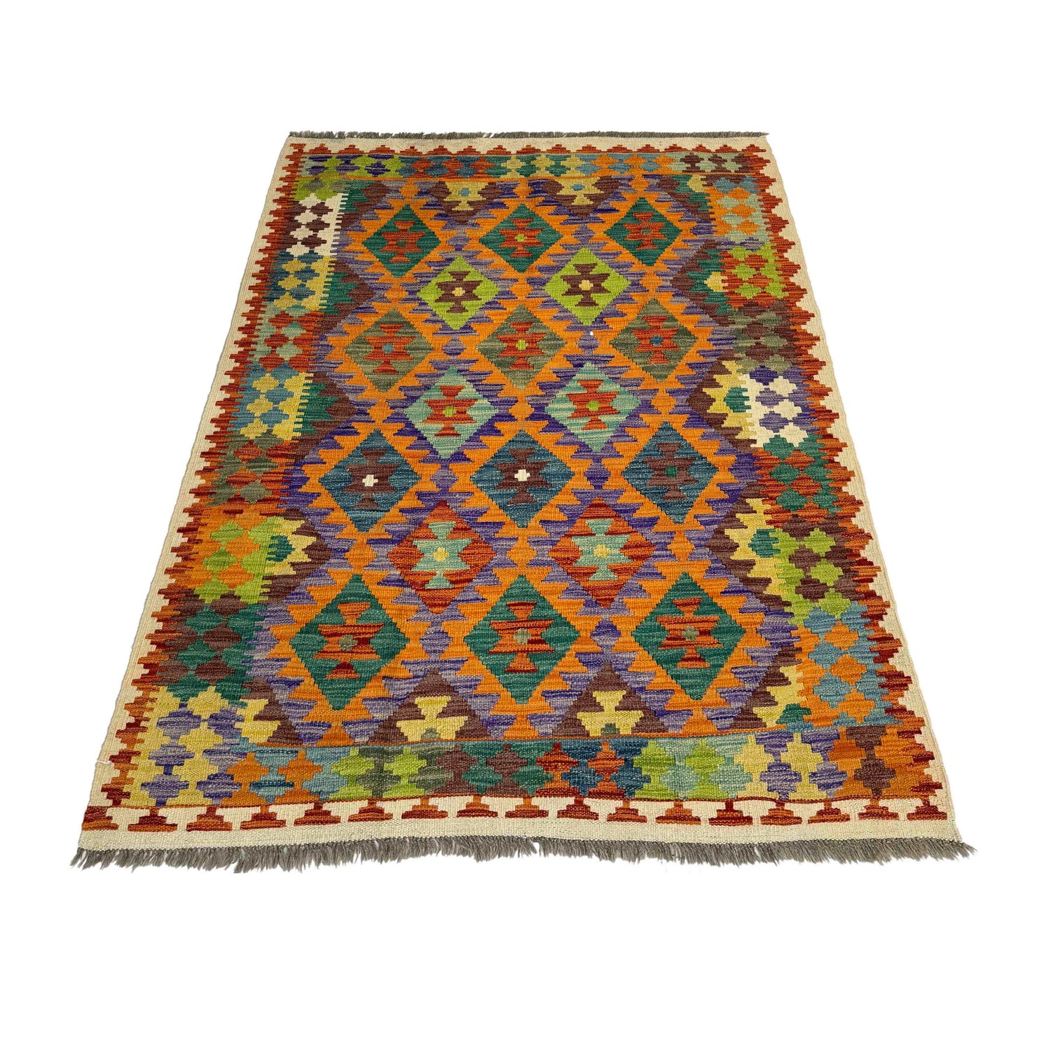 Handmade Vegetable Kelim 4' 2" x 6' 0" (ft) - No. Y39500