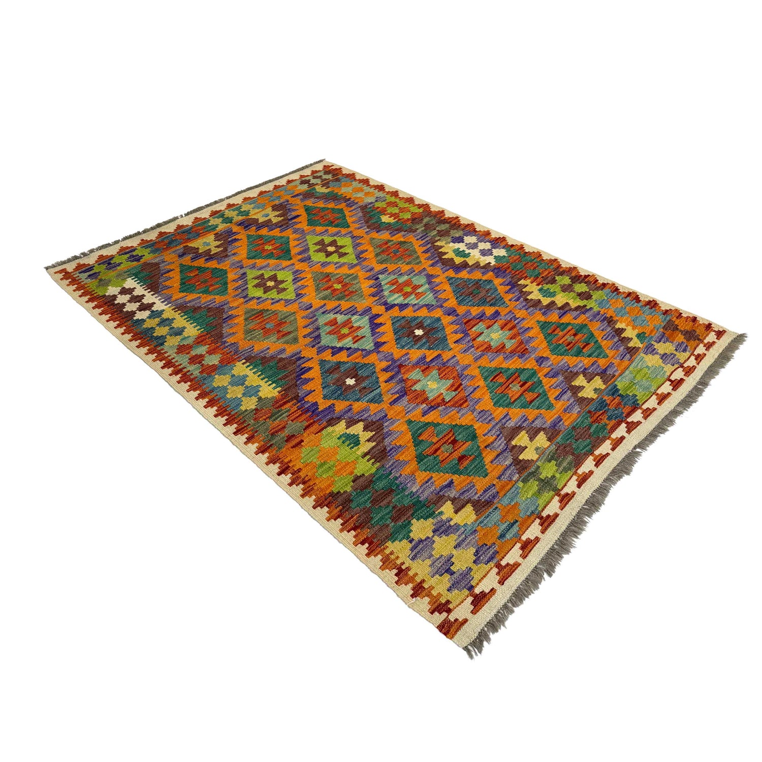 Handmade Vegetable Kelim 4' 2" x 6' 0" (ft) - No. Y39500