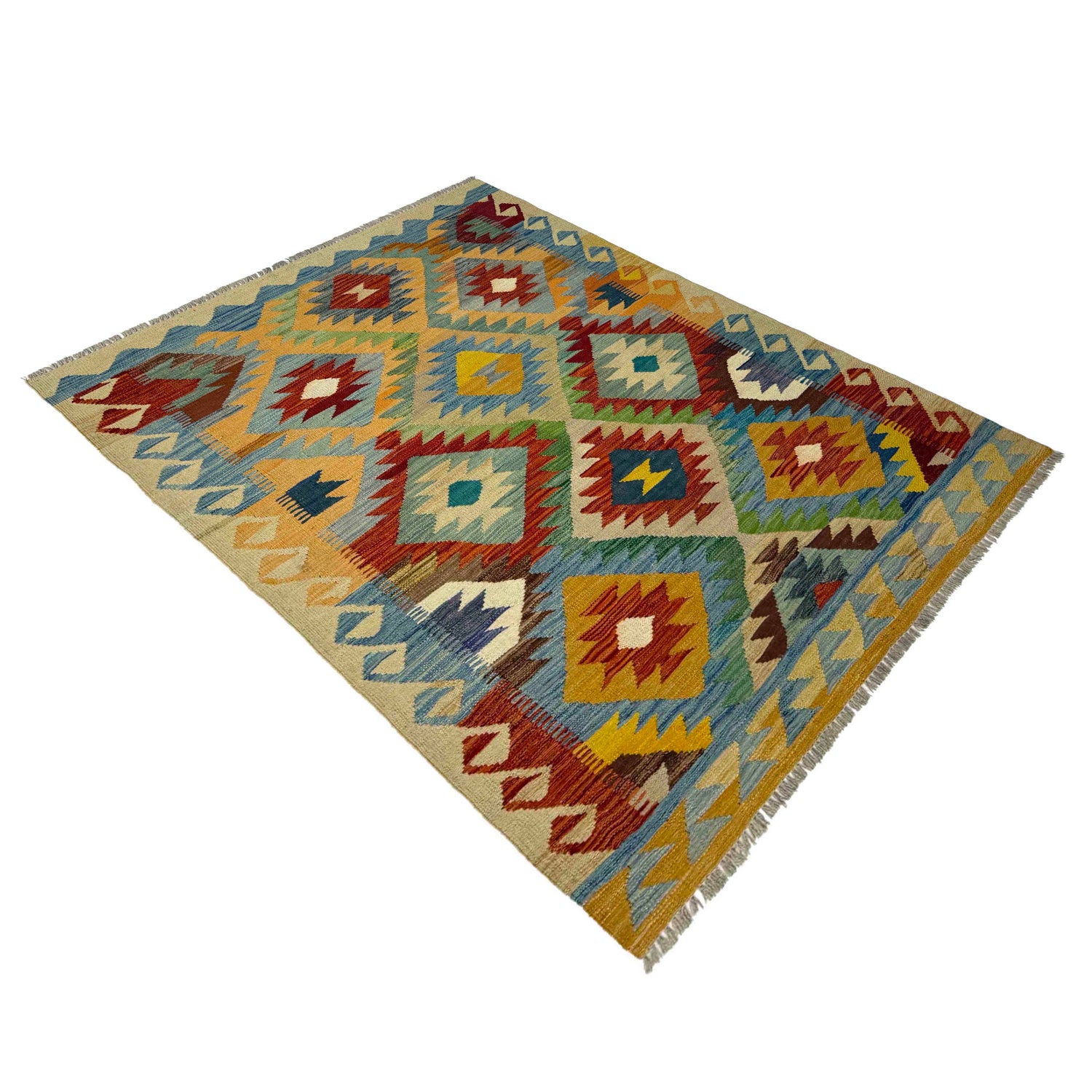 Handmade Vegetable Kilim 4' 2" x 5' 10" (ft) - No. Y39503