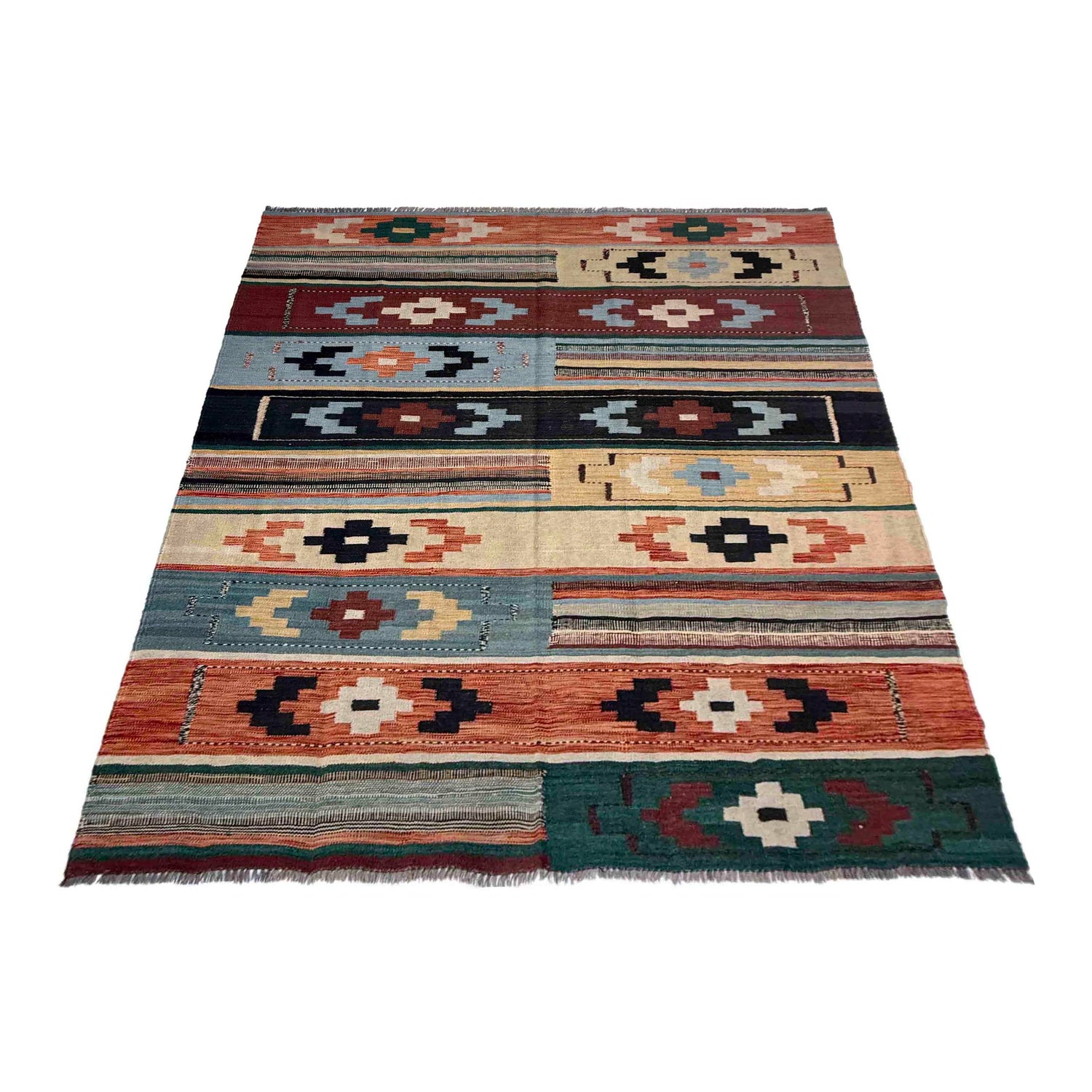 Handmade Vegetable Kelim 5' 11" x 7' 9" (ft) - No. Y39504