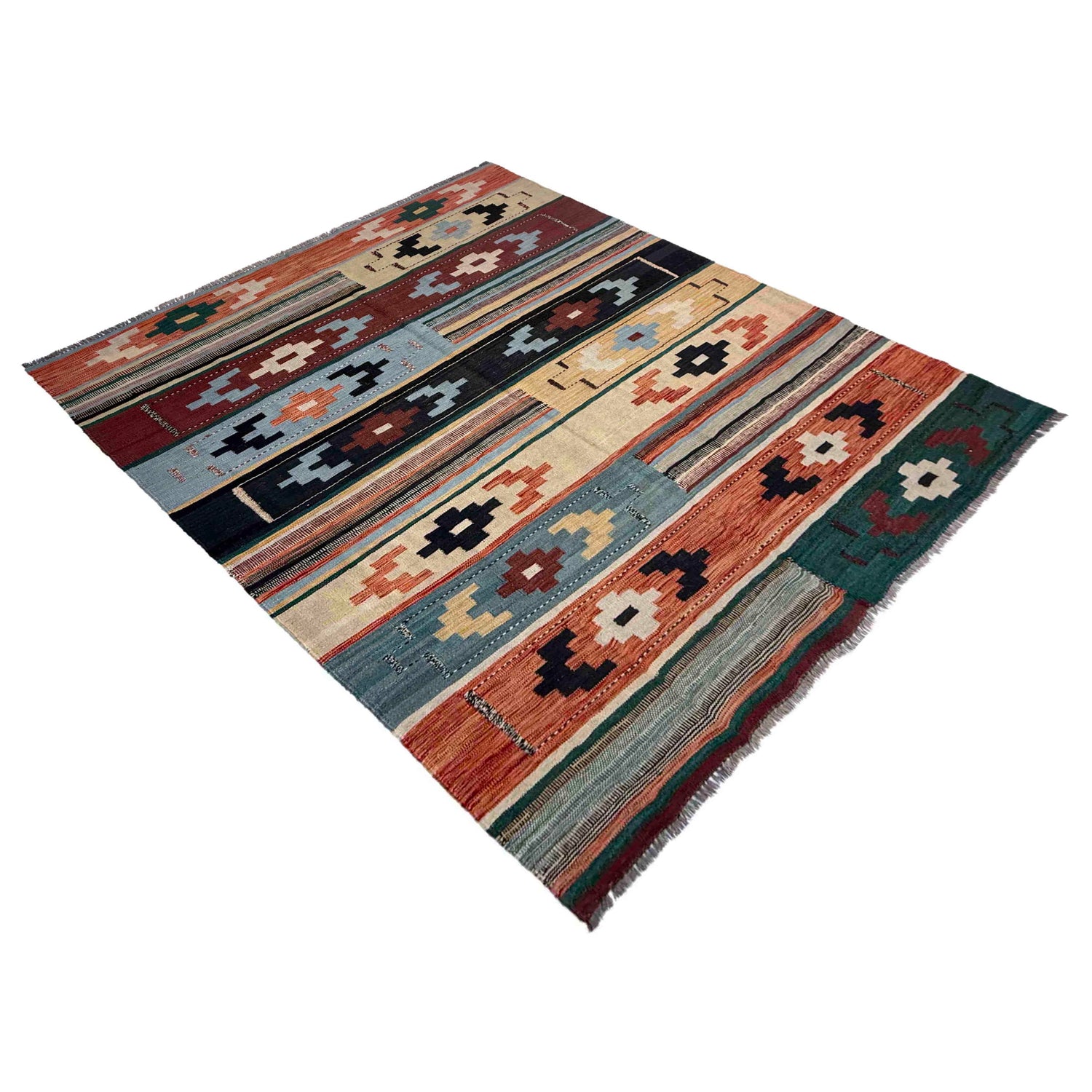 Handmade Vegetable Kelim 5' 11" x 7' 9" (ft) - No. Y39504