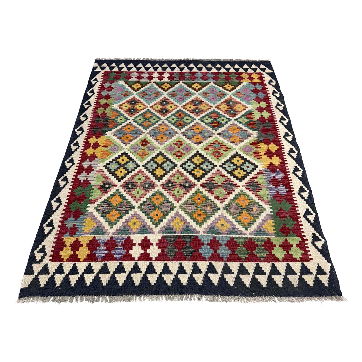 Handmade Vegetable Kilim 4' 6" x 5' 8" (ft) - No. Y39506