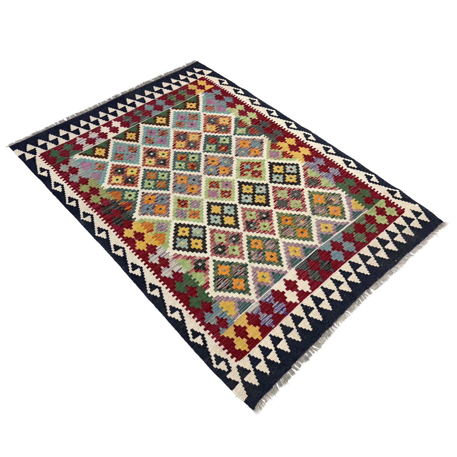 Handmade Vegetable Kilim 4' 6" x 5' 8" (ft) - No. Y39506