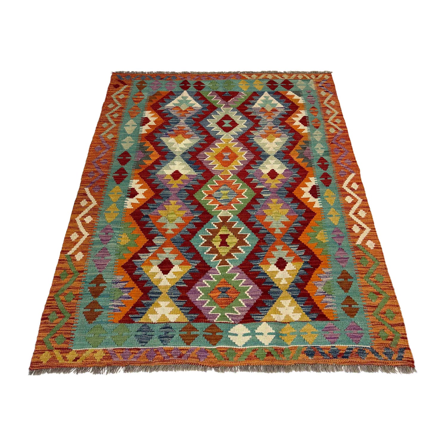 Handmade Vegetable Kilim 4' 4" x 6' 2" (ft) - No. Y39508