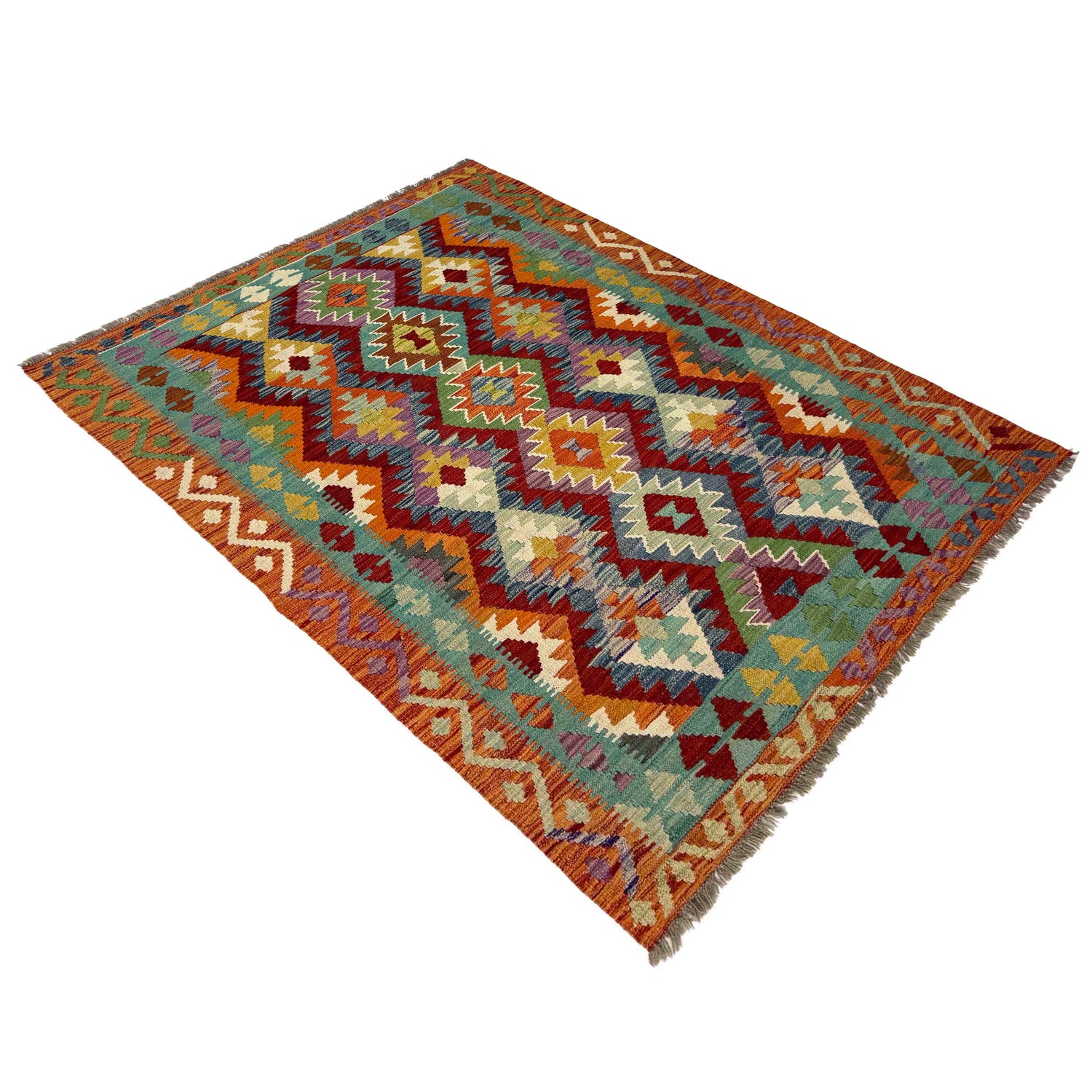 Handmade Vegetable Kilim 4' 4" x 6' 2" (ft) - No. Y39508