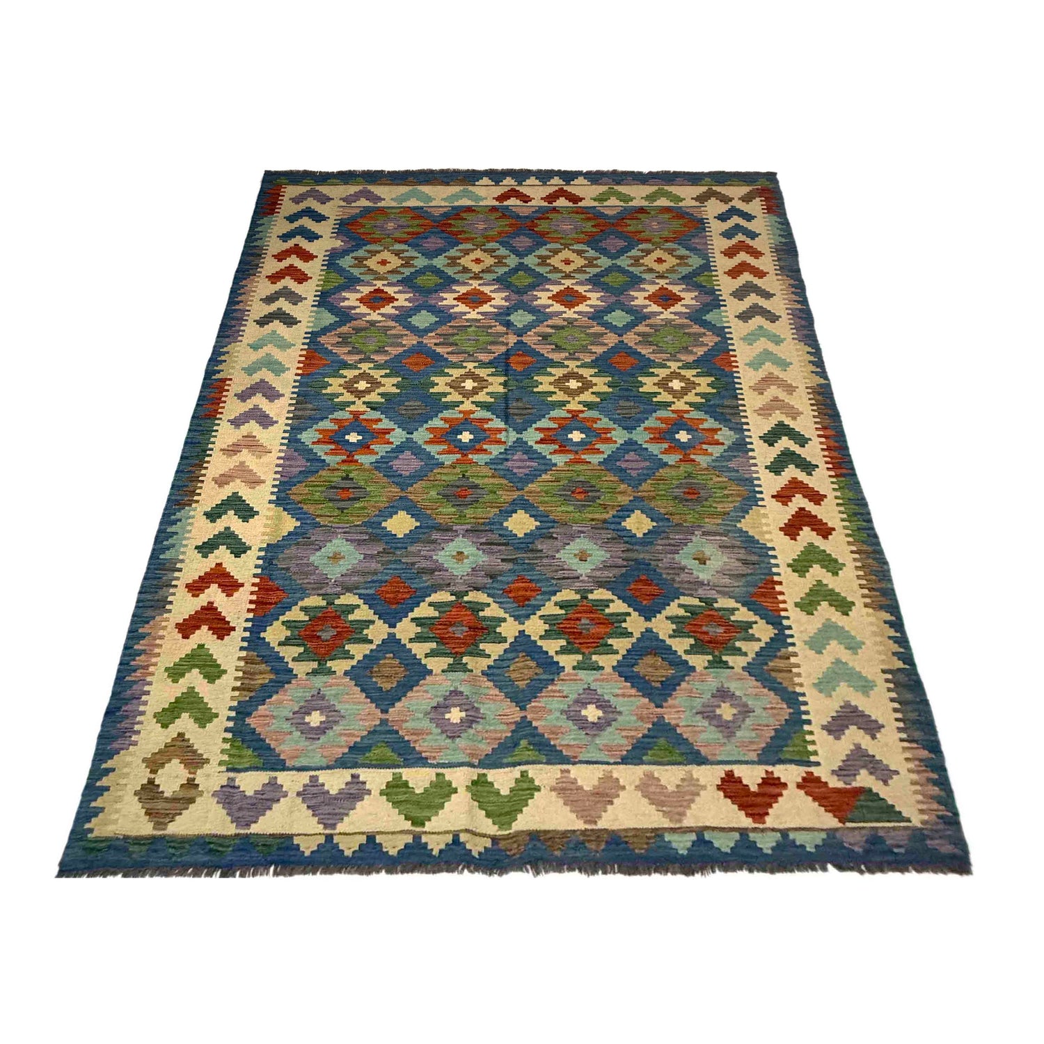 Handmade Vegetable Kelim 5' 7" x 8' 1" (ft) - No. Y39509