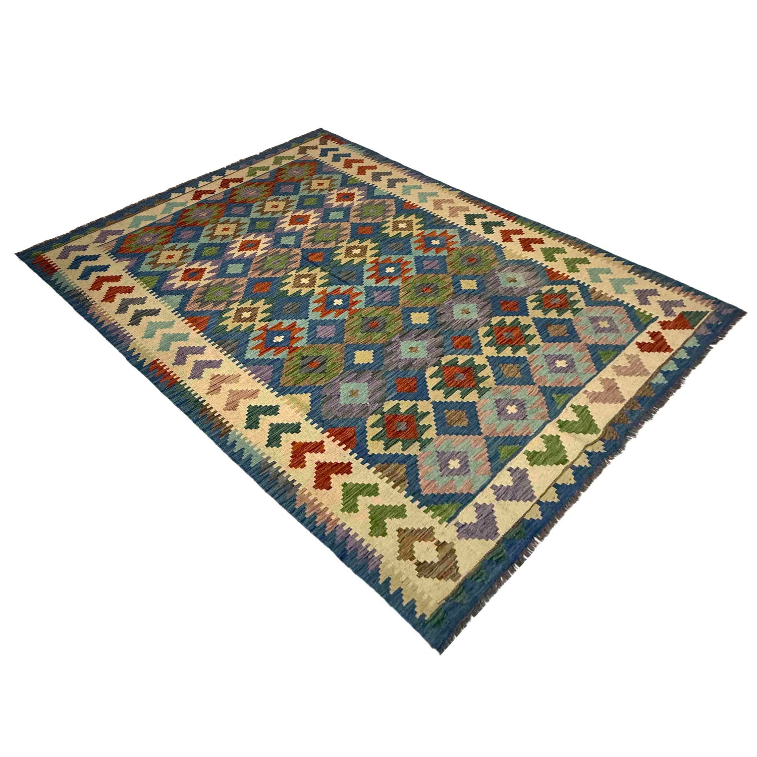 Handmade Vegetable Kelim 5' 7" x 8' 1" (ft) - No. Y39509