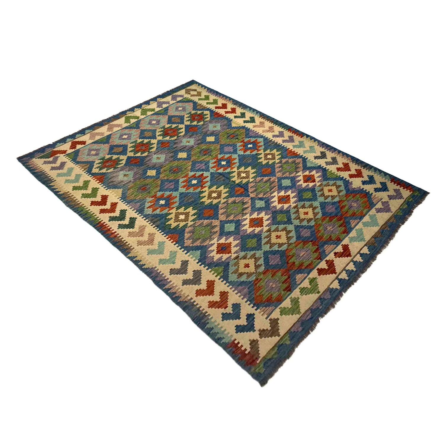 Handmade Vegetable Kelim 5' 7" x 8' 1" (ft) - No. Y39509