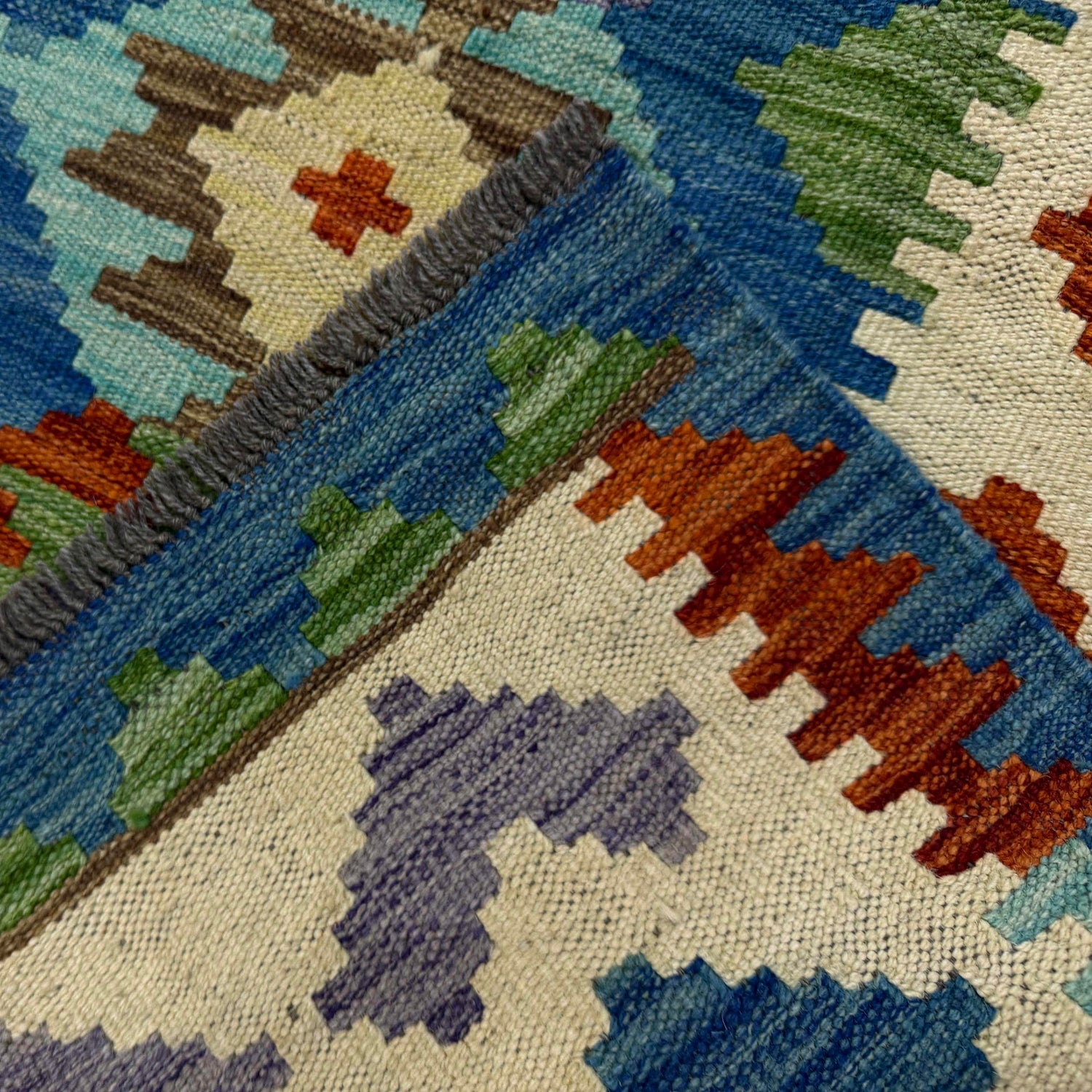 Handmade Vegetable Kelim 5' 7" x 8' 1" (ft) - No. Y39509