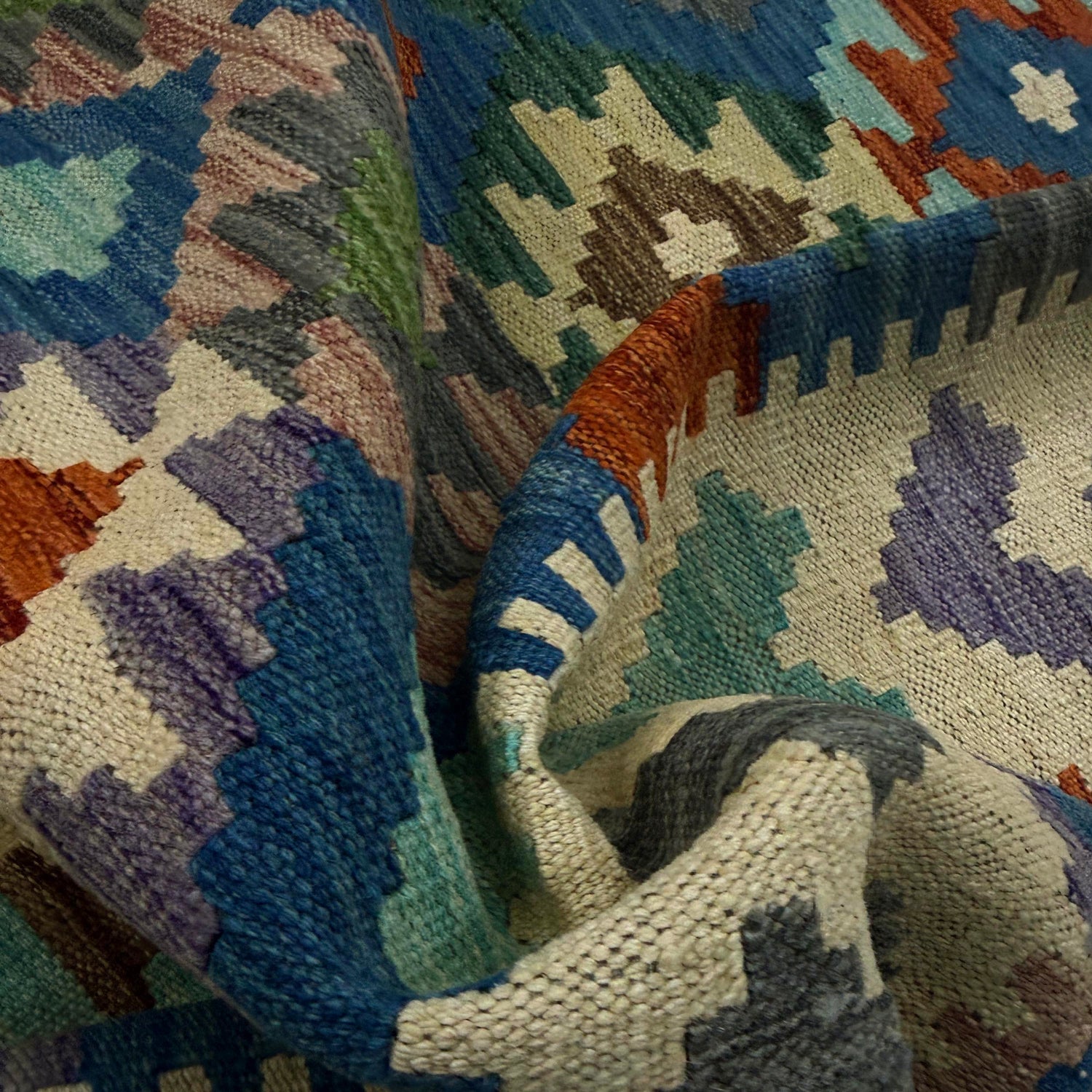 Handmade Vegetable Kelim 5' 7" x 8' 1" (ft) - No. Y39509