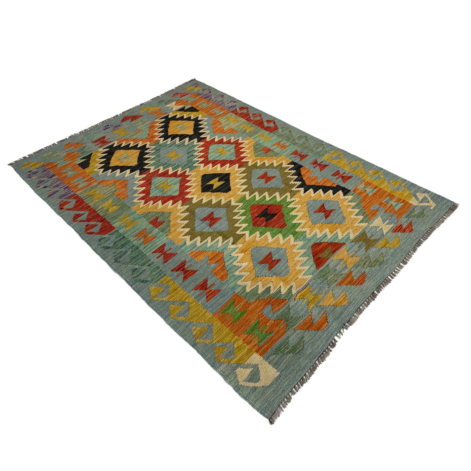 Handmade Vegetable Kelim 4' 0" x 6' 6" (ft) - No. Y39511
