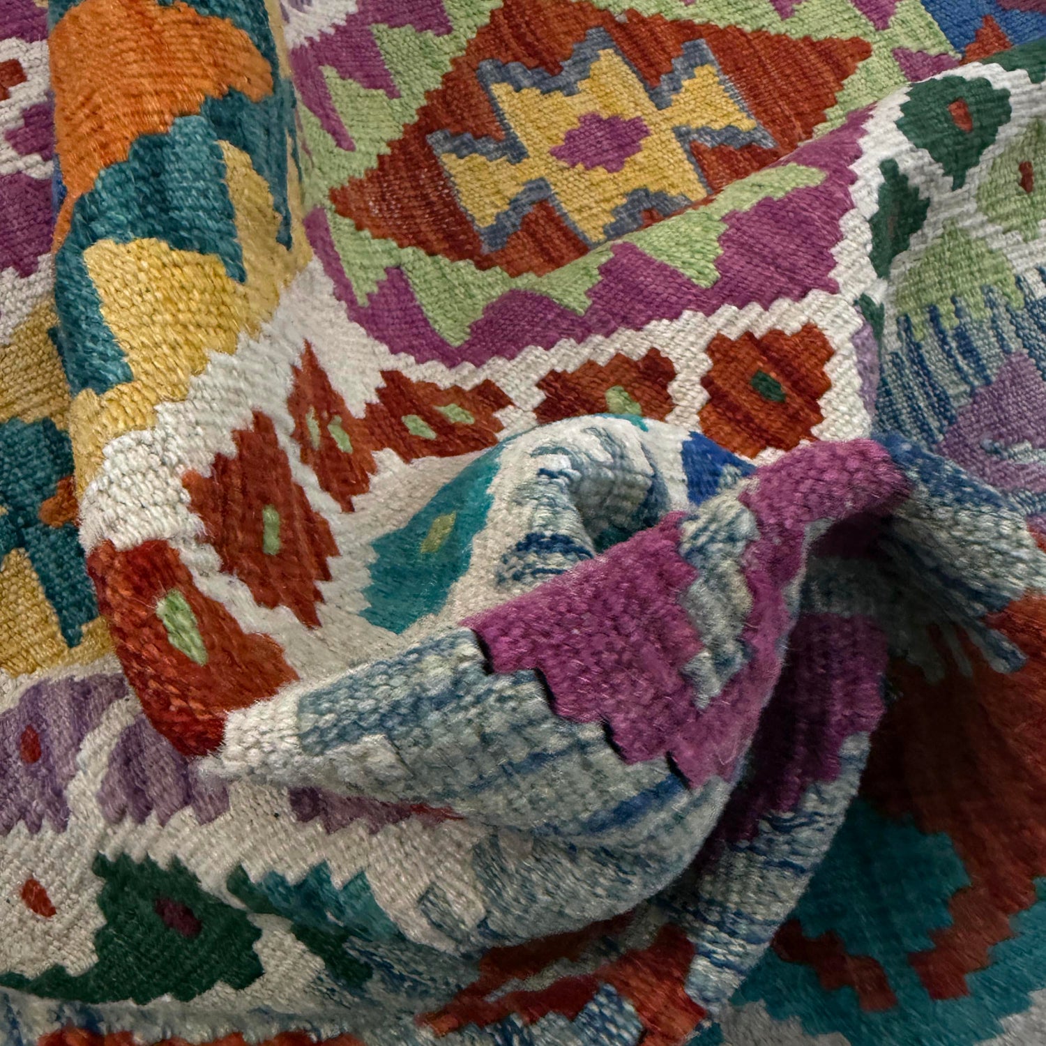 Handmade Vegetable Kilim 4' 2" x 6' 0" (ft) - No. Y39512