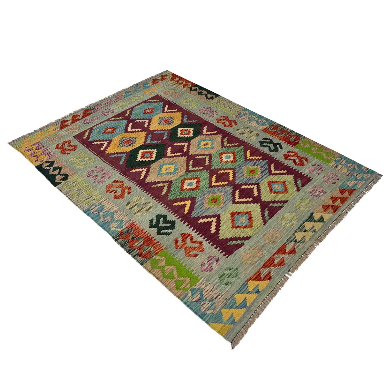 Handmade Vegetable Kilim 3' 10" x 5' 9" (ft) - No. Y39514