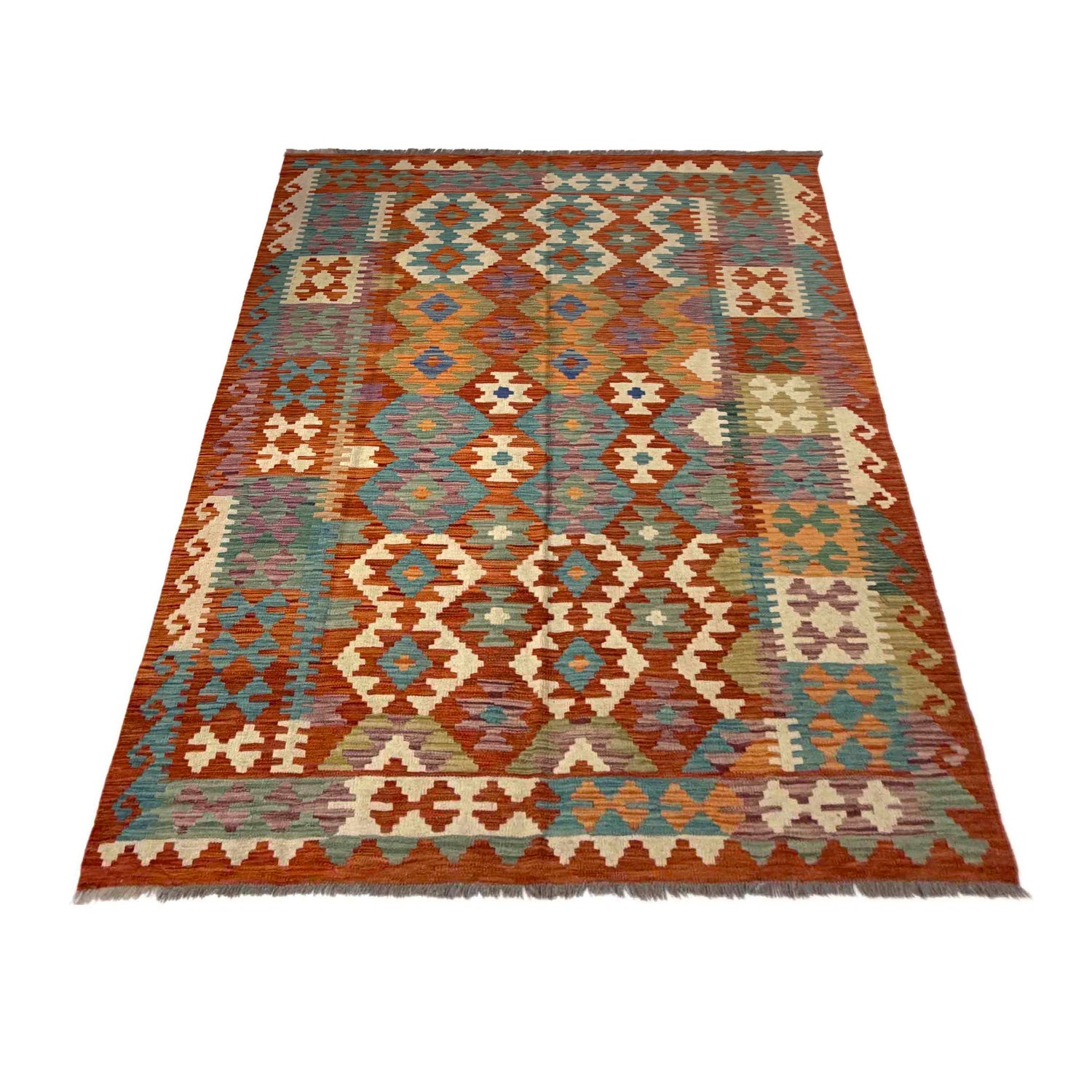 Handmade Vegetable Kelim 5' 6" x 7' 10" (ft) - No. Y39515