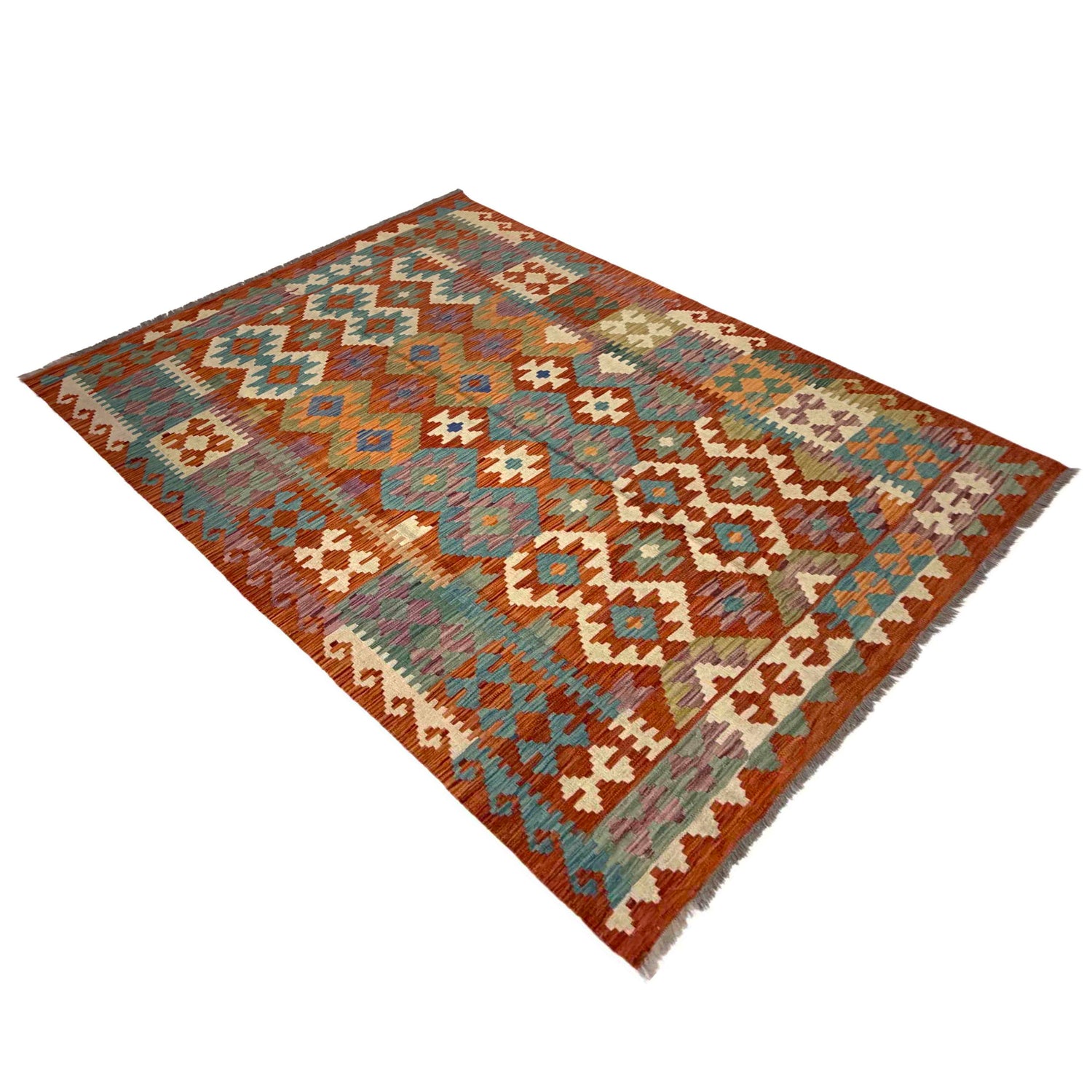Handmade Vegetable Kelim 5' 6" x 7' 10" (ft) - No. Y39515