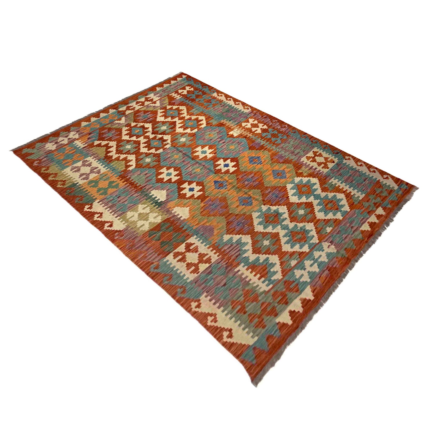 Handmade Vegetable Kelim 5' 6" x 7' 10" (ft) - No. Y39515