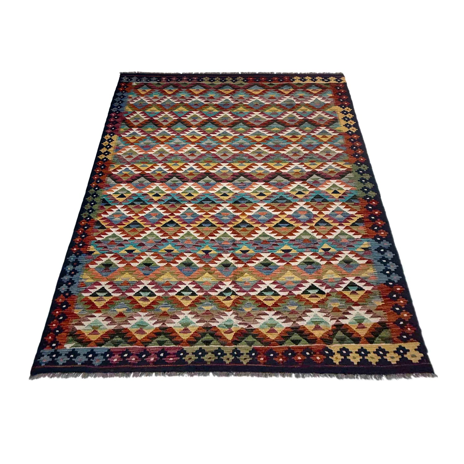 Handmade Vegetable Kelim 5' 10" x 8' 2" (ft) - No. Y39517