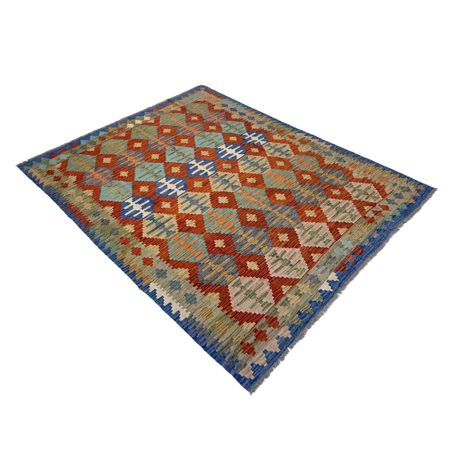 Handmade Vegetable Kelim 5' 8" x 7' 8" (ft) - No. Y39518