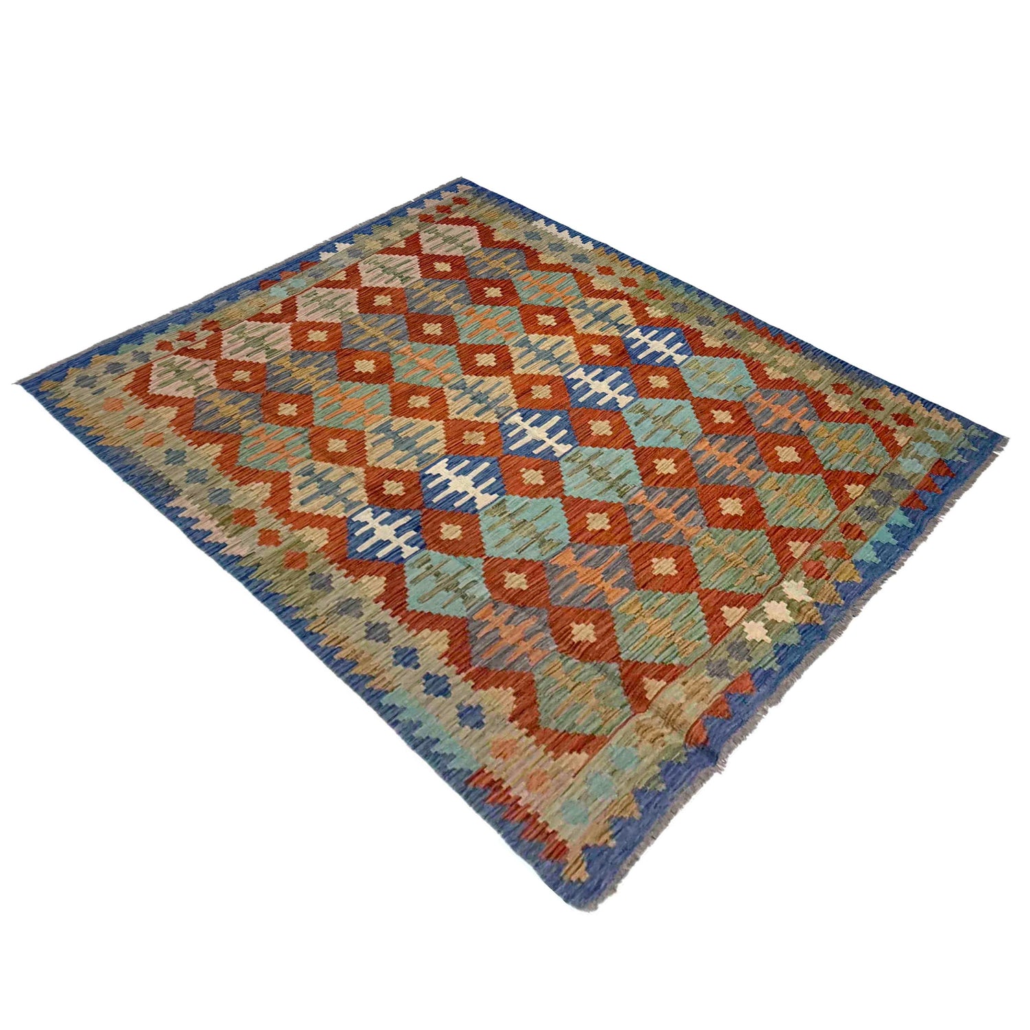 Handmade Vegetable Kelim 5' 8" x 7' 8" (ft) - No. Y39518