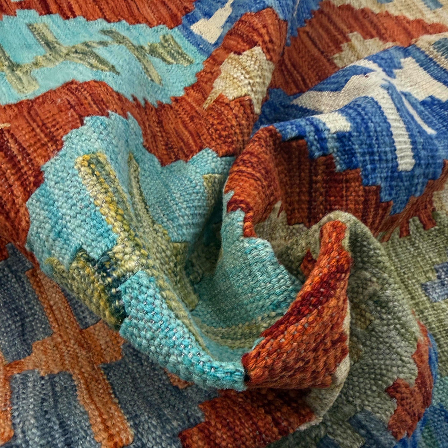 Handmade Vegetable Kelim 5' 8" x 7' 8" (ft) - No. Y39518