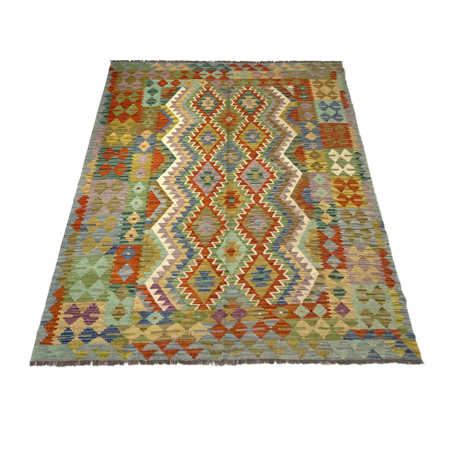 Handmade Vegetable Kilim 5' 8" x 8' 2" (ft) - No. Y39519