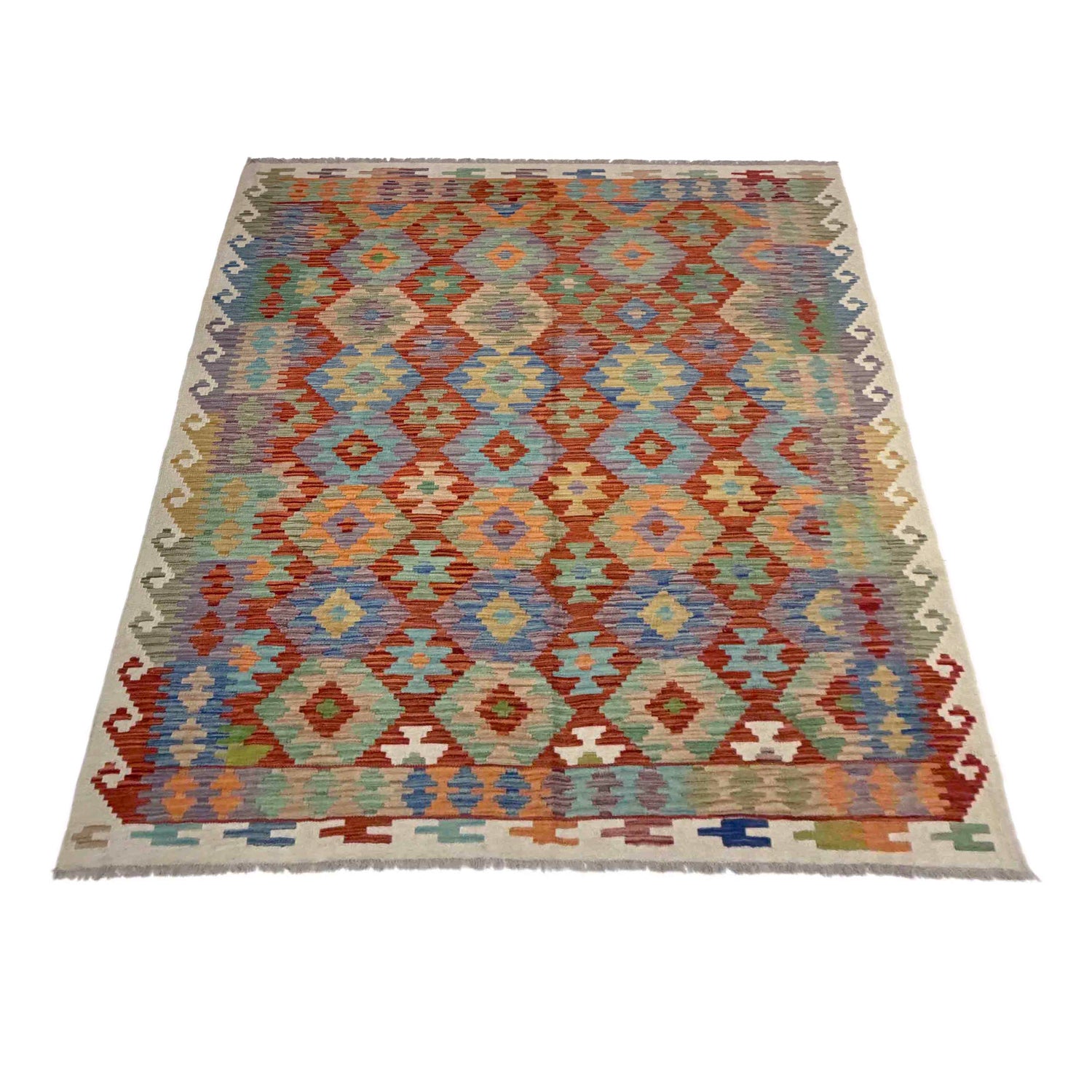 Handmade Vegetable Kelim 5' 11" x 8' 1" (ft) - No. Y39520