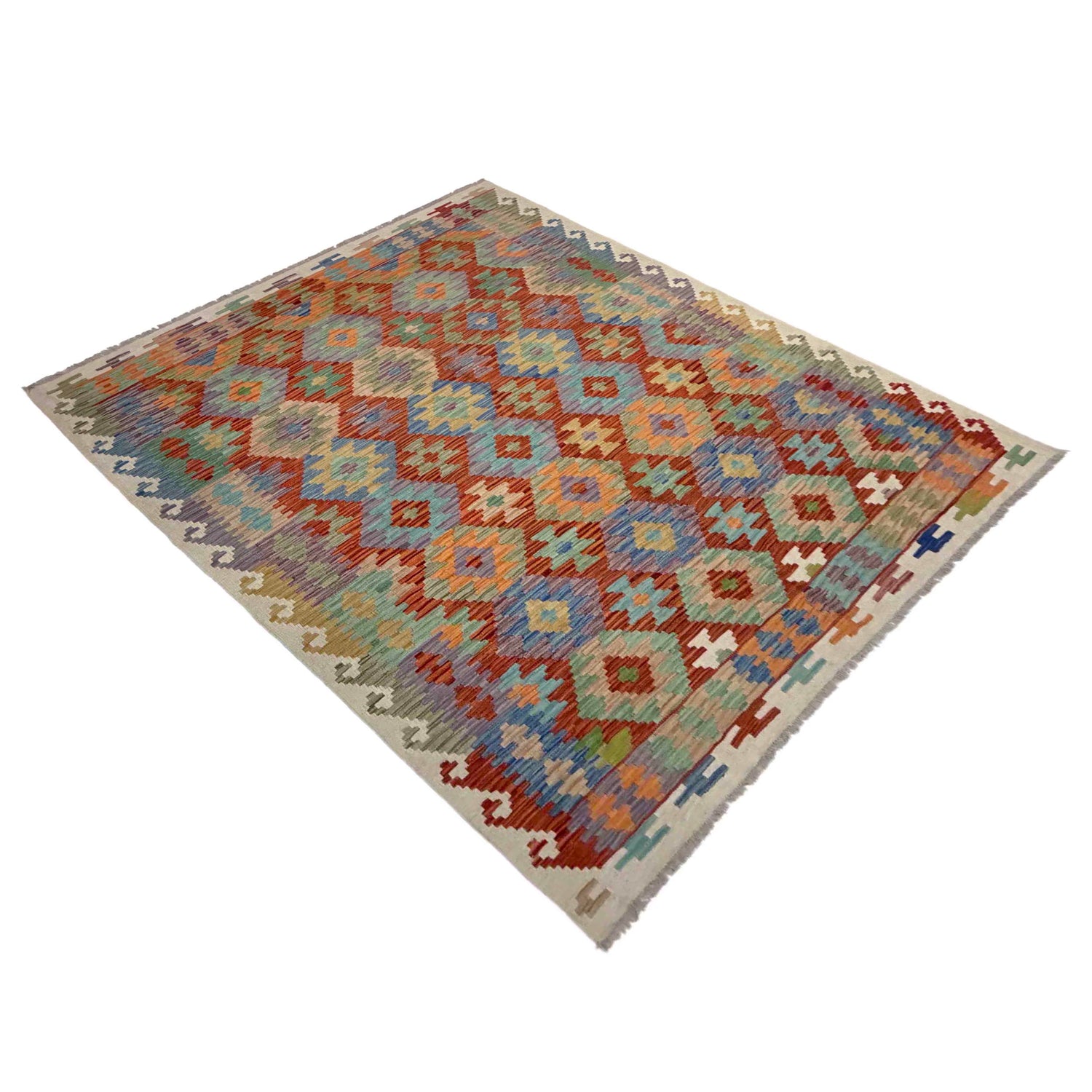 Handmade Vegetable Kelim 5' 11" x 8' 1" (ft) - No. Y39520