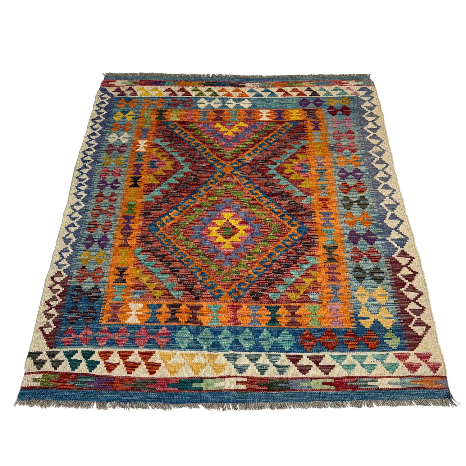 Handmade Vegetable Kelim 4' 3" x 5' 5" (ft) - No. Y39521