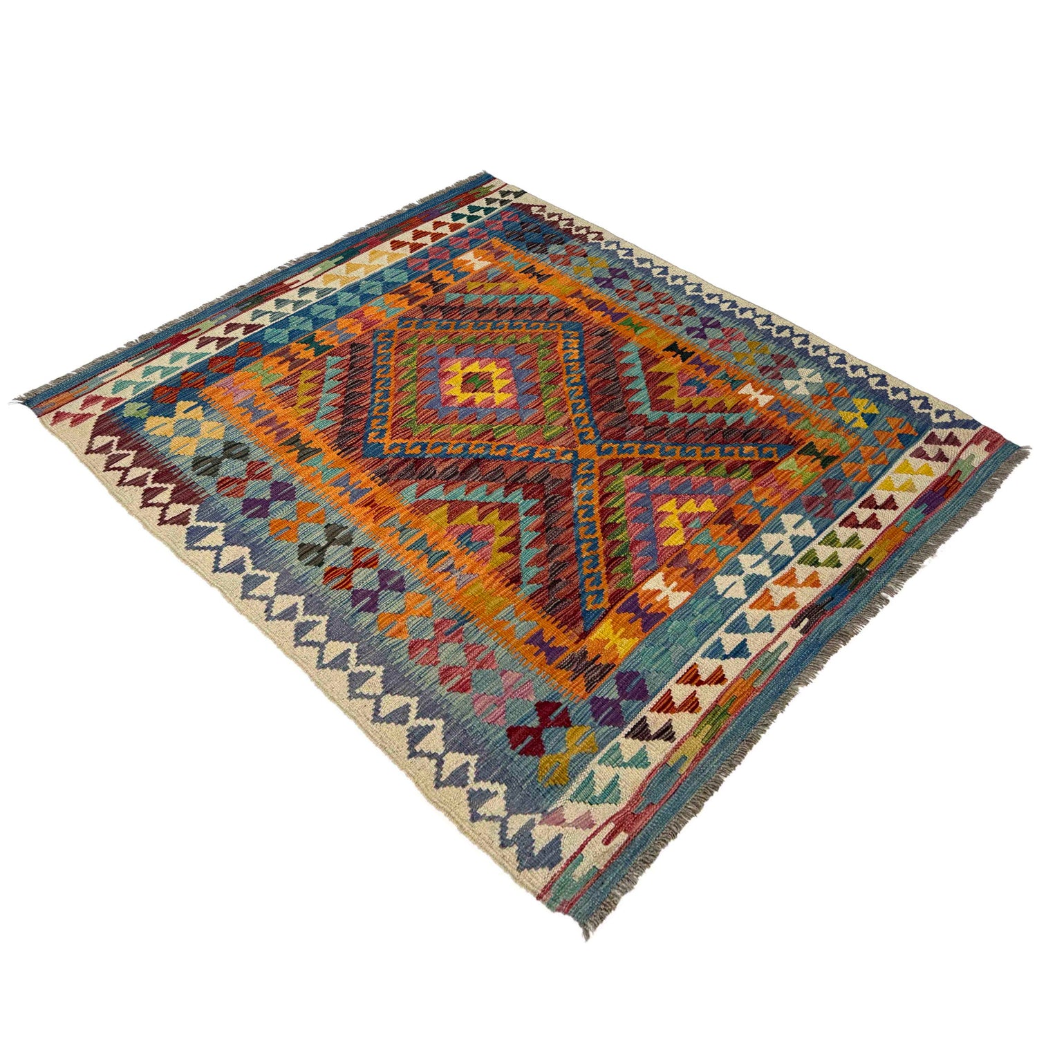 Handmade Vegetable Kelim 4' 3" x 5' 5" (ft) - No. Y39521