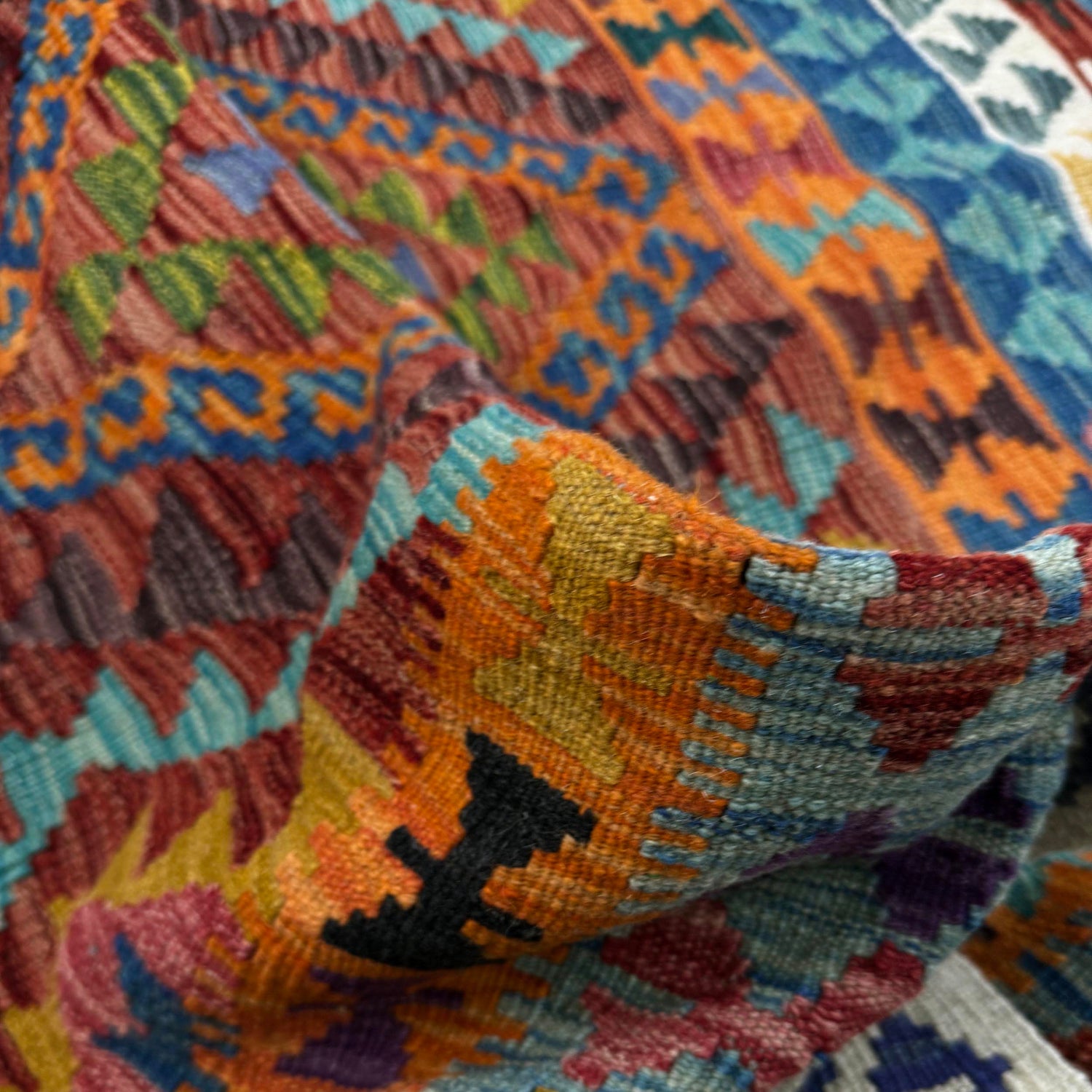 Handmade Vegetable Kelim 4' 3" x 5' 5" (ft) - No. Y39521