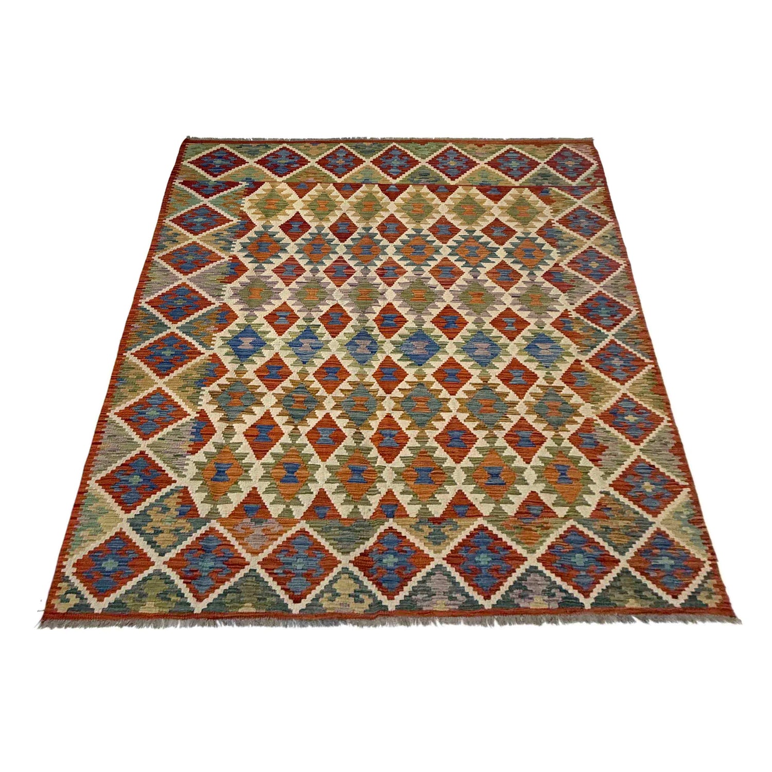 Handmade Vegetable Kilim 5' 9" x 8' 2" (ft) - No. Y39522
